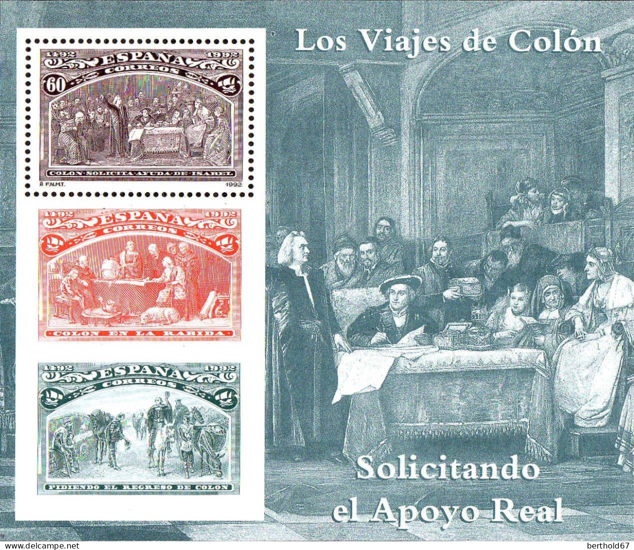 Espagne Bloc N** Yv: 53 Mi:45 Solicitando El Apoyo Real Ed:3205 (Thème) - Christopher Columbus