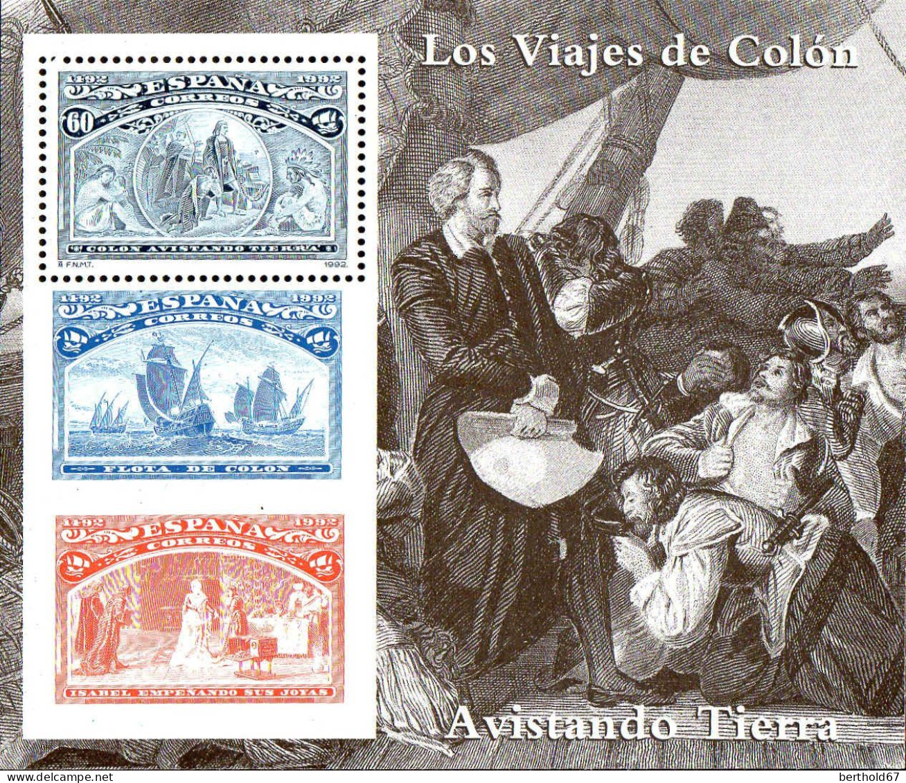 Espagne Bloc N** Yv: 51 Mi:46 Los Viajos De Colon Avistando Tierra Ed:3206 - Christopher Columbus
