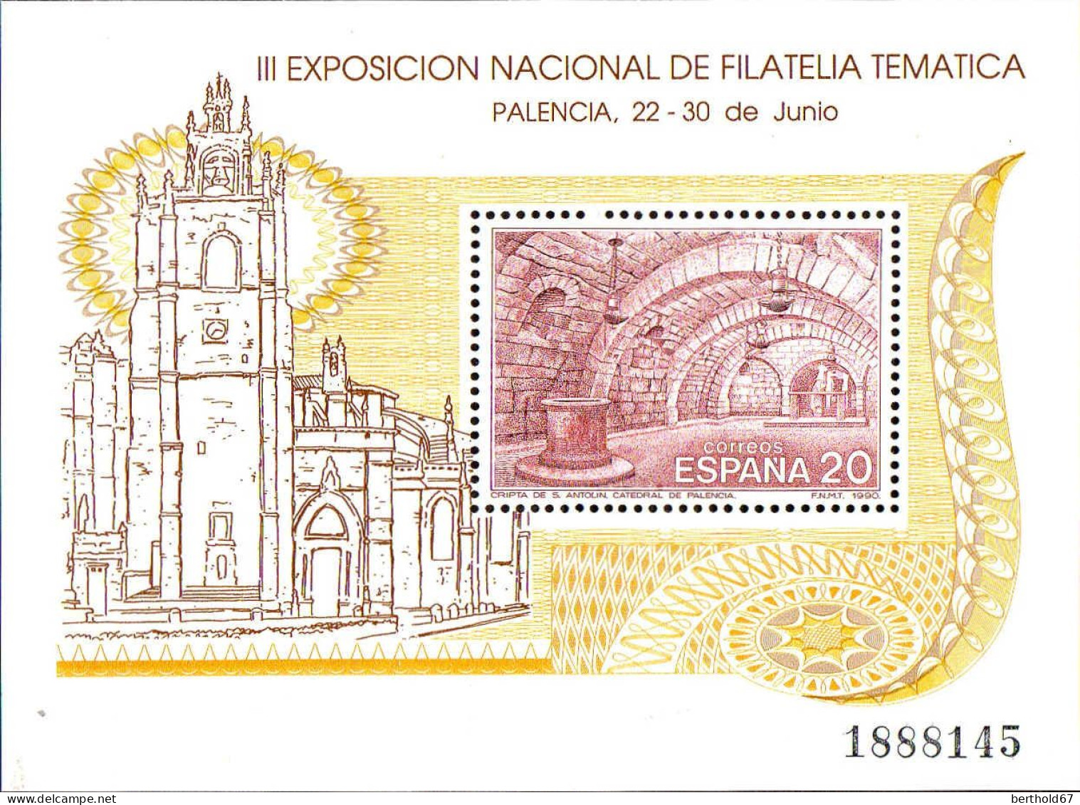 Espagne Bloc N** Yv: 43 Mi:37 Ed:3074 Exposicion Filatelica Tematica Palencia (Thème) - Expositions Philatéliques