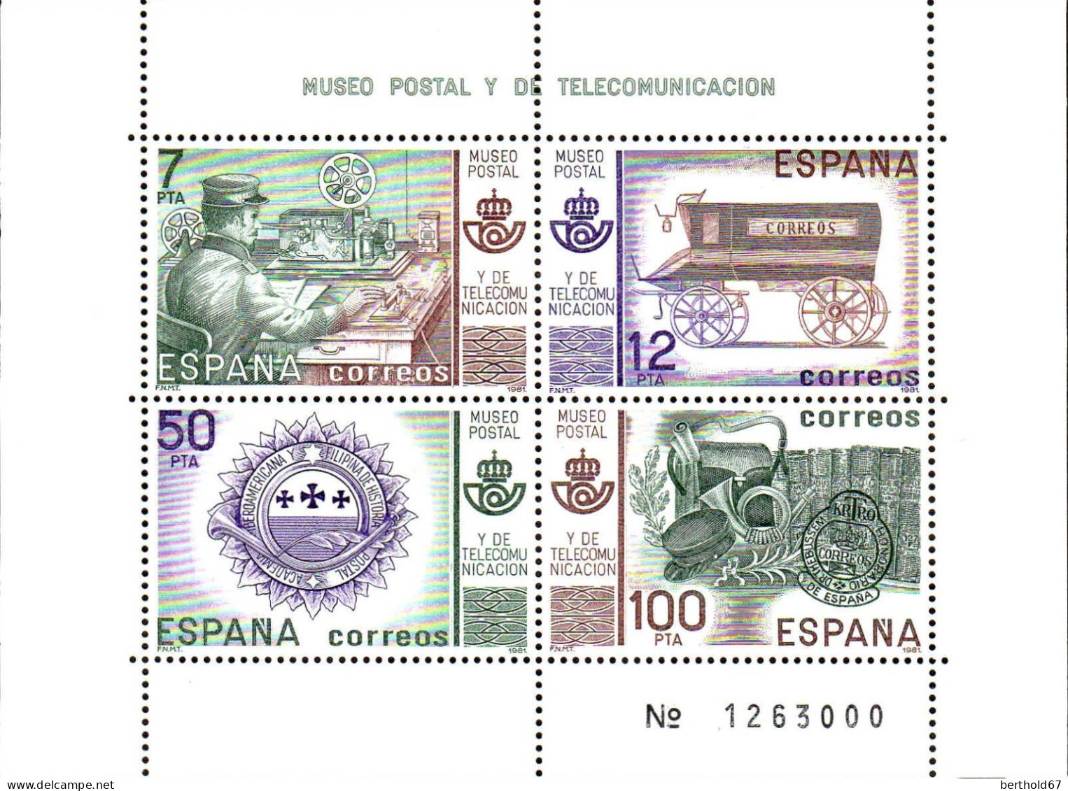 Espagne Bloc N** Yv: 30 Mi:24 Museo Postal Y De Telecomunicacion (Thème) - Poste