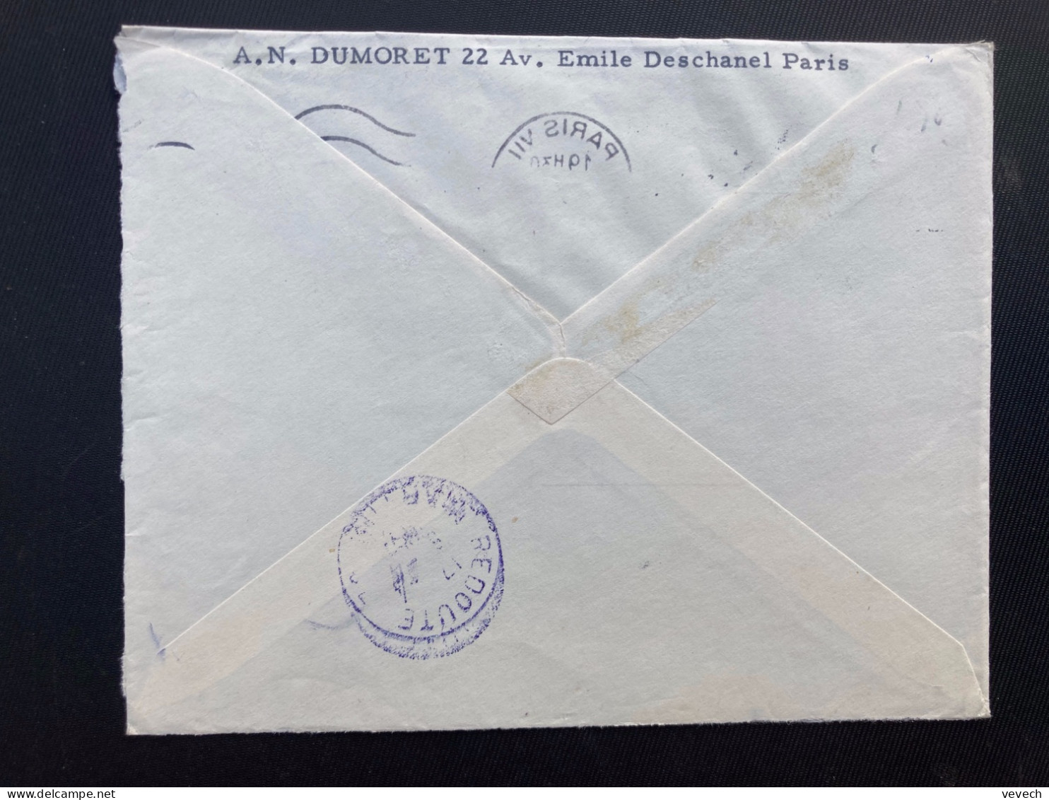 LETTRE Par Avion Pour La MARTINIQUE (REDOUTE) TP MARSEILLE 8F + BORDELAISE 6F + COMTAT 1F OBL.MEC.3-4 1957 PARIS VII - 1921-1960: Periodo Moderno