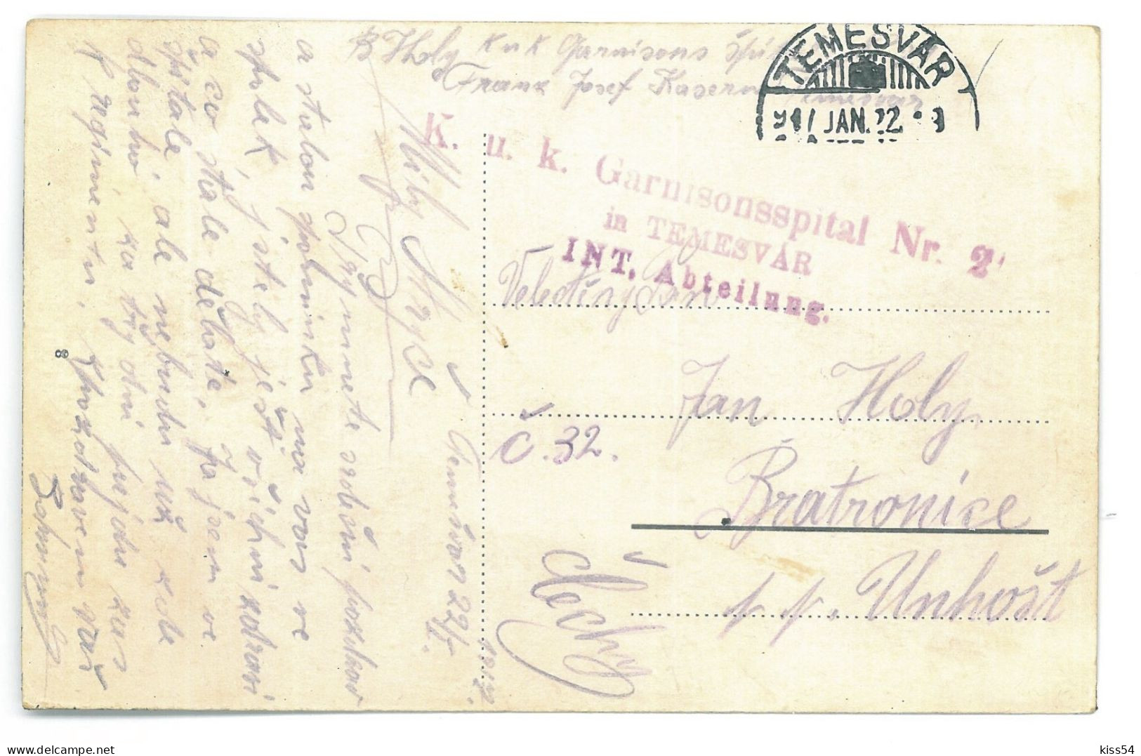 RO 91 - 25185 TIMISOARA, Market, Romania - Old Postcard, Hospital CENSOR - Used - 1917 - Roumanie