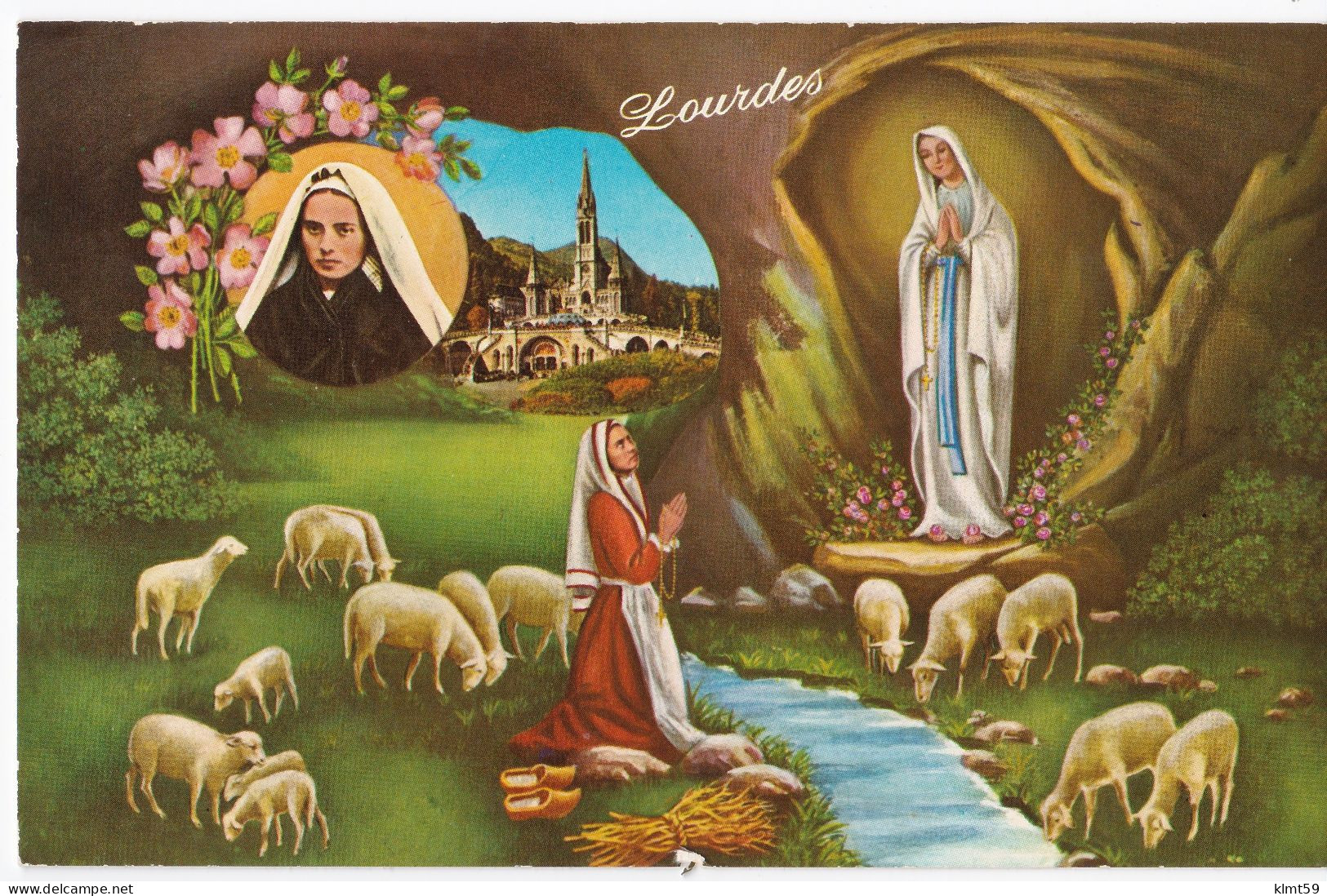Lourdes - La Basilique Et L'Apparition - Heilige Plaatsen
