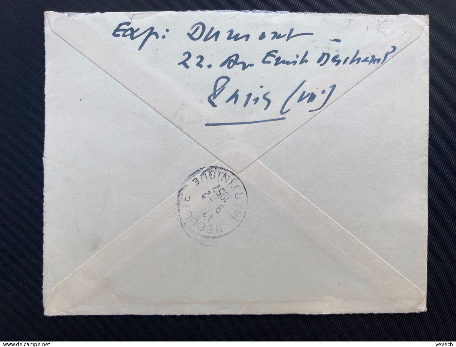 LETTRE Par Avion Pour La MARTINIQUE (REDOUTE) TP CELIMENE 8F + GARGANTUA 6F + POITOU 1F OBL.2-2 1957 PARIS VII - 1921-1960: Période Moderne