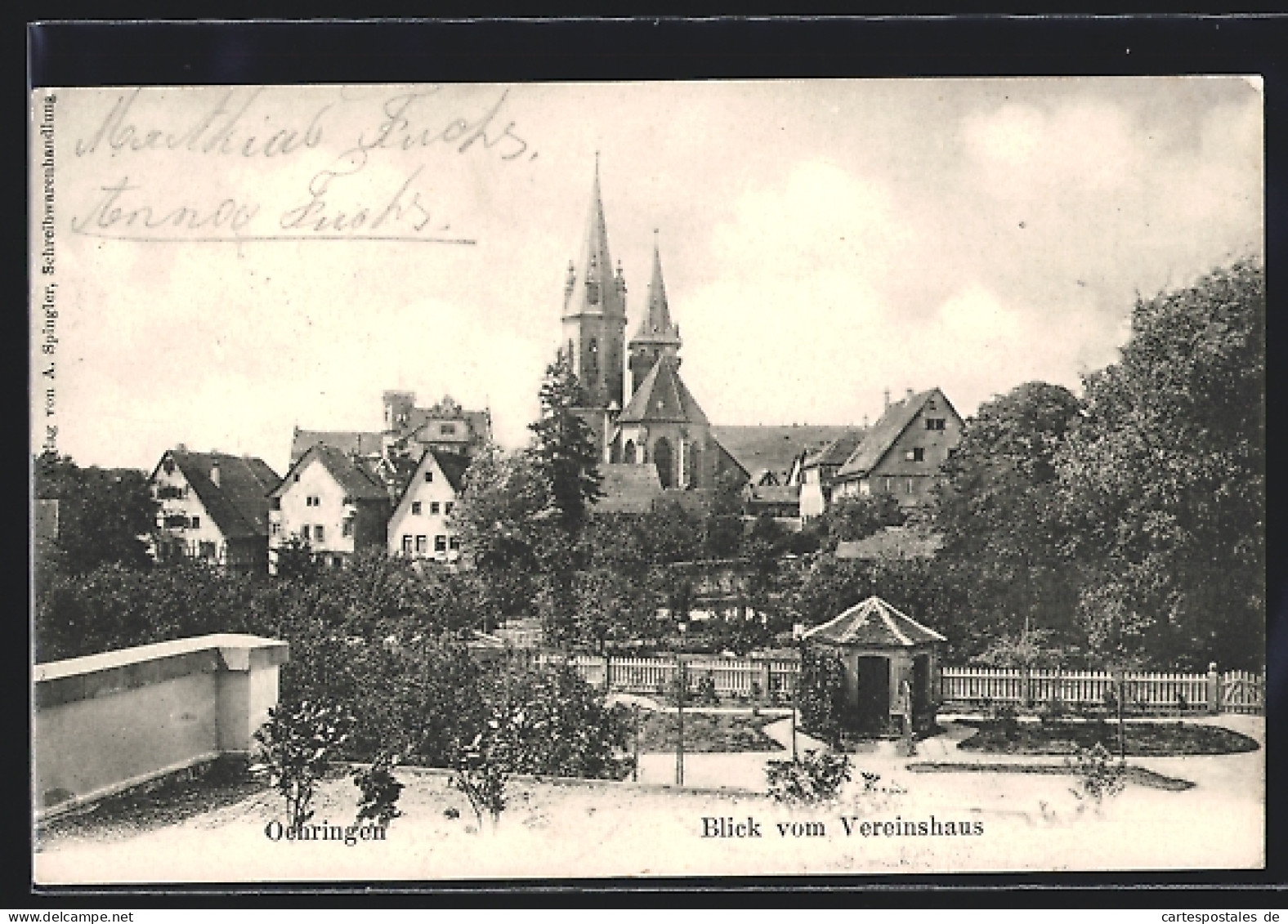 AK Oehringen, Blick Vom Vereinshaus Mit Kirche  - Oehringen