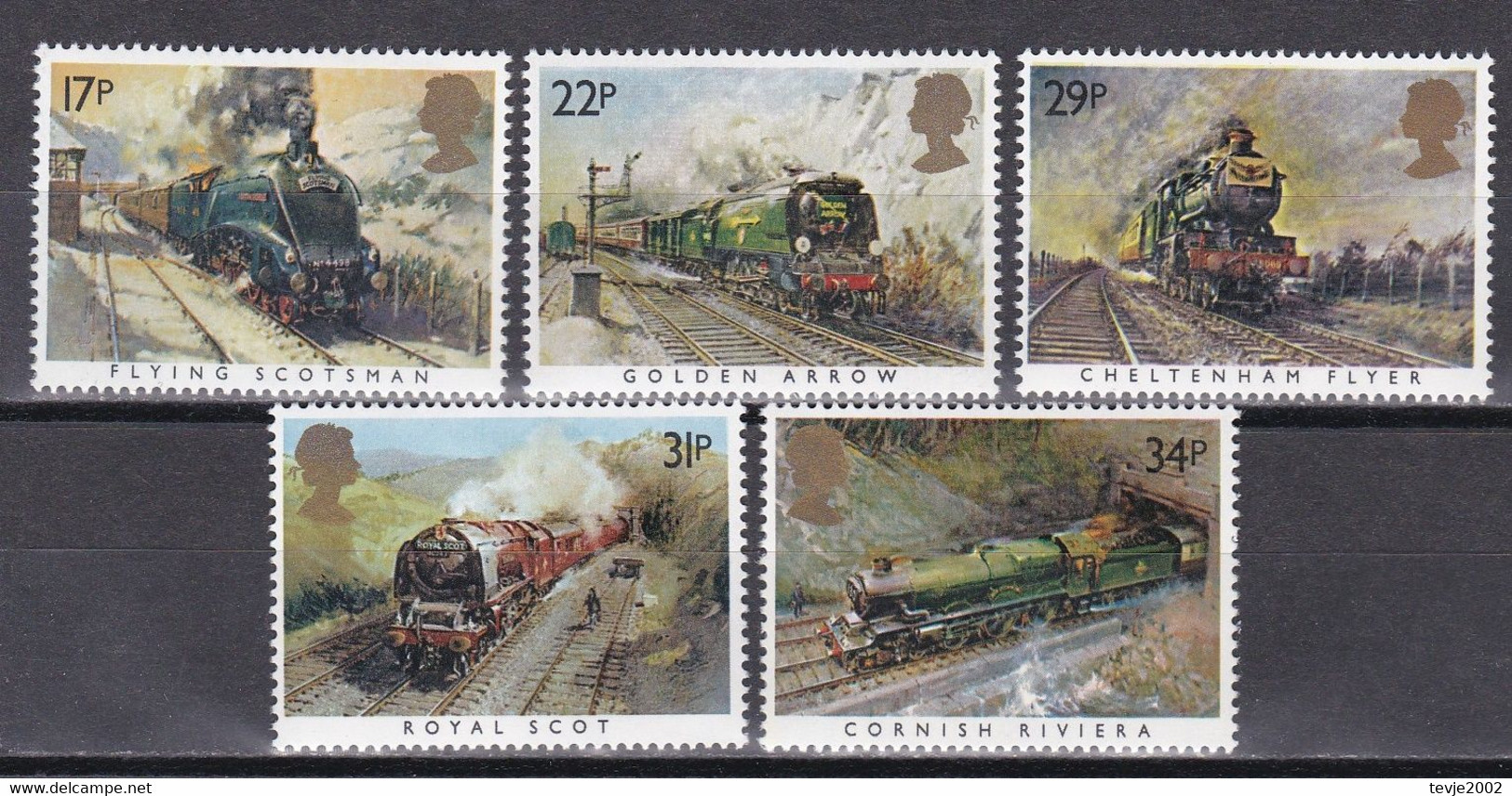 Großbritannien 1985 - Mi.Nr. 1017 - 1021 - Postfrisch MNH - Eisenbahn Railways - Trains