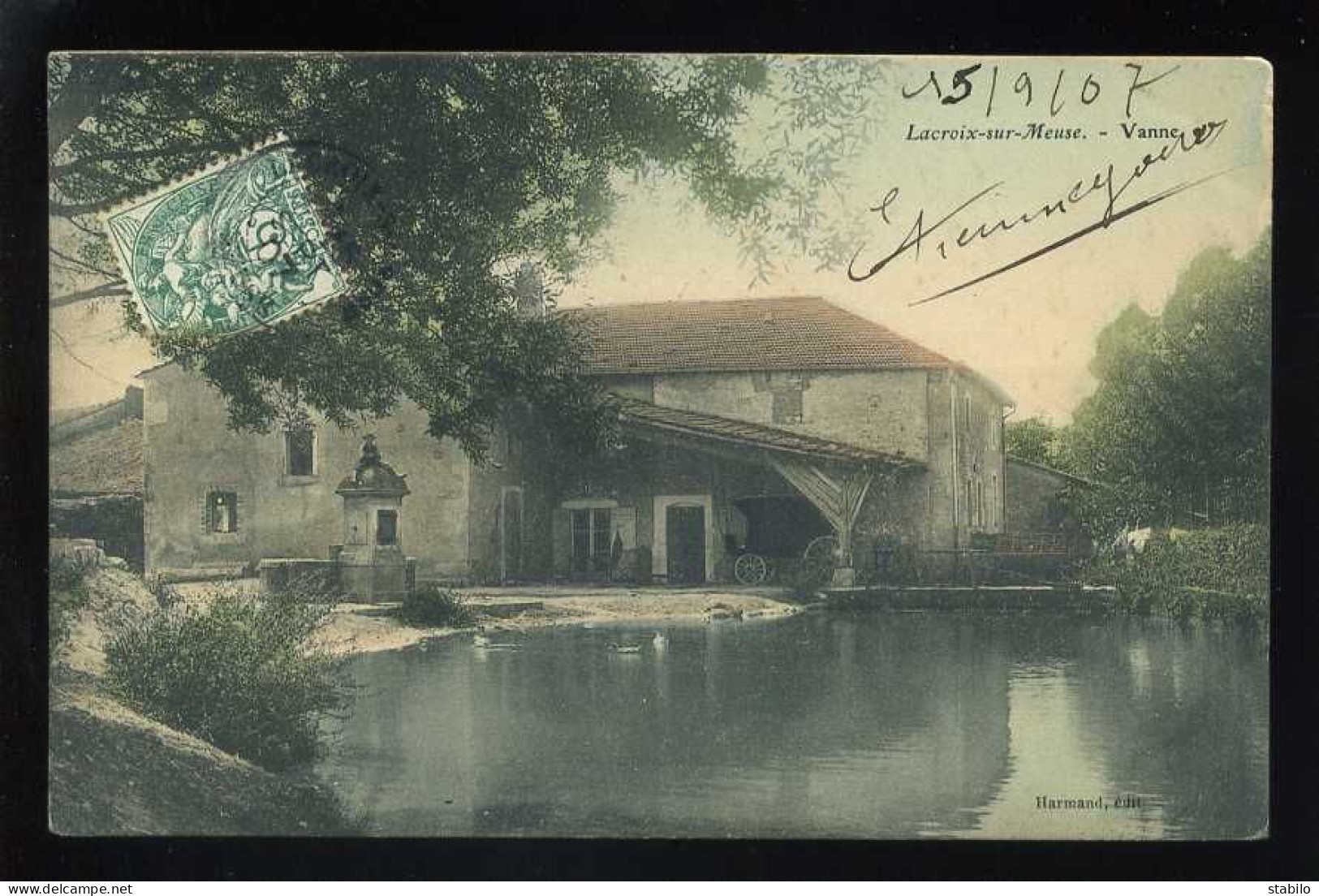 55 - LACROIX-SUR-MEUSE - VANNE - MOULIN - CARTE ANCIENNE COLORISEE - HARMAND EDITEUR - Autres & Non Classés