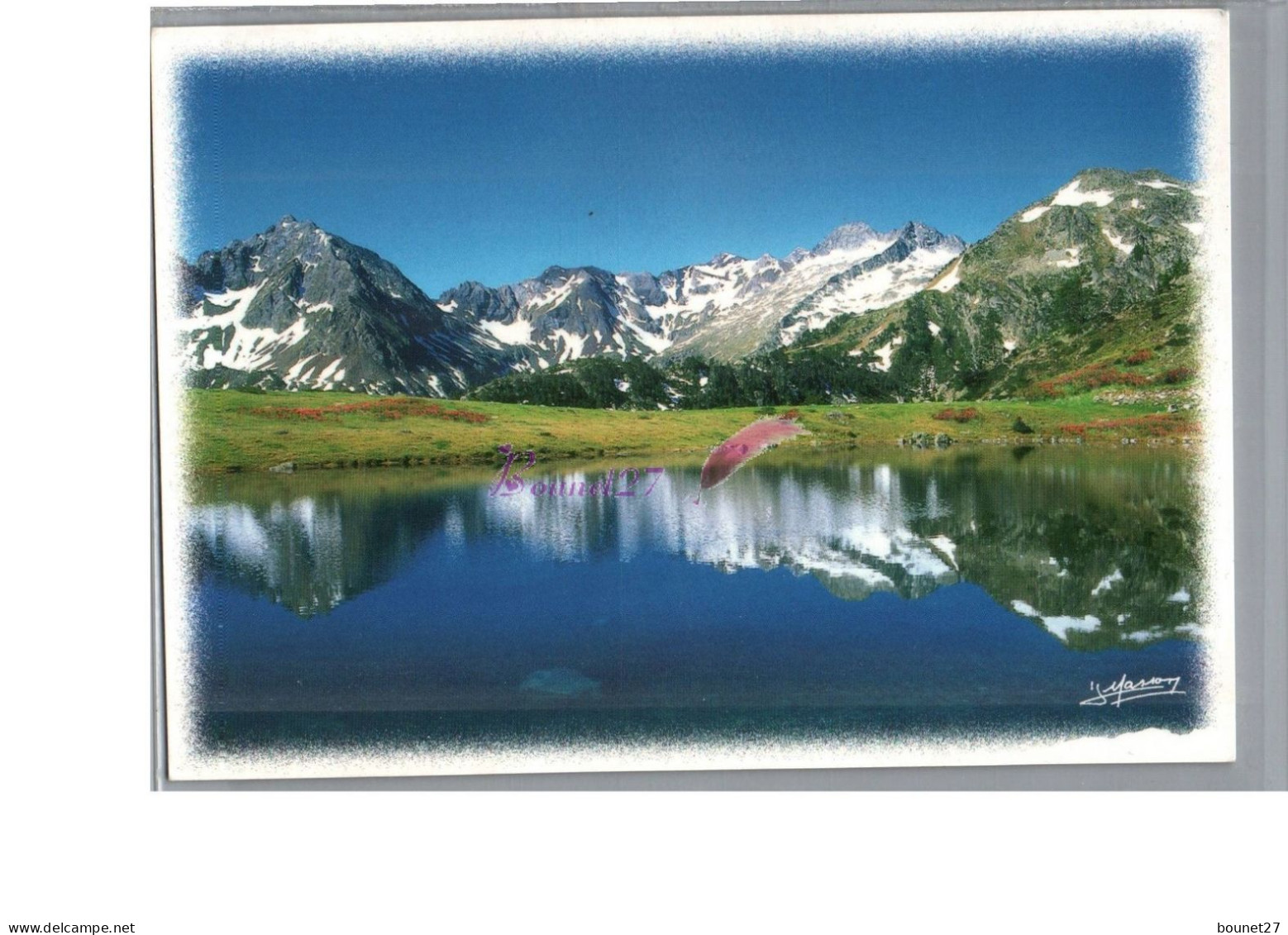 VALLEE D'AUGE - Le Lac D'Aumar Les Pics Méchants Et Bugatet Carte Vierge - Altri & Non Classificati