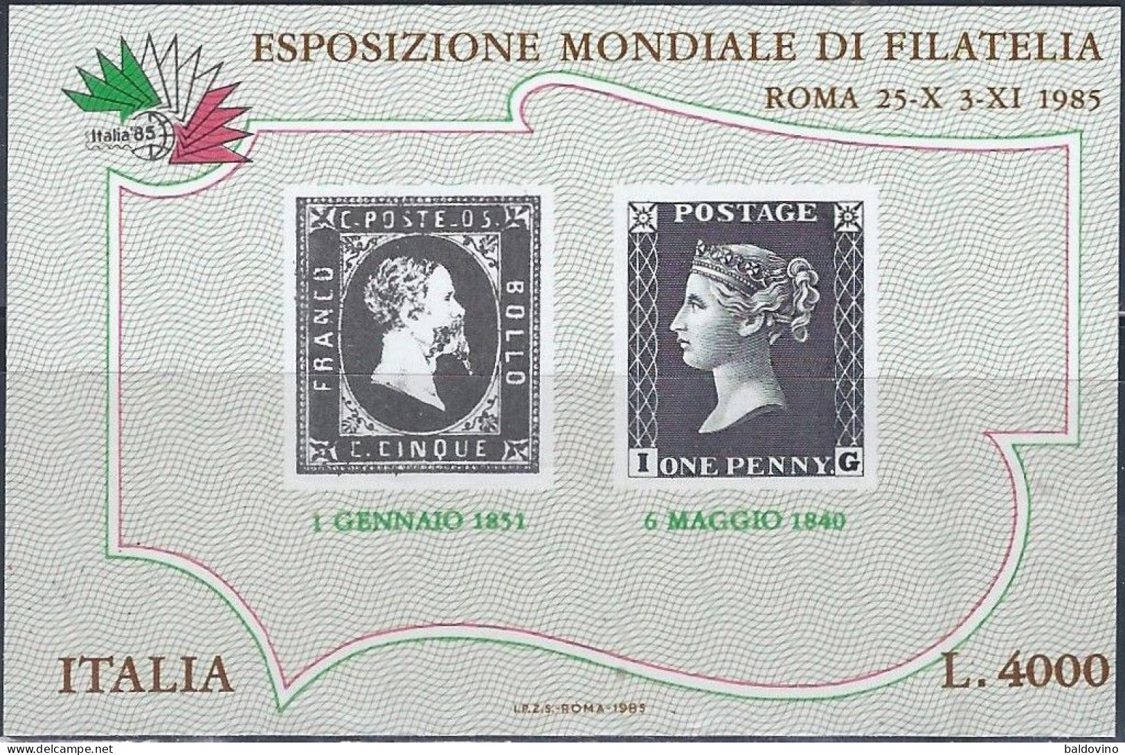 Italia 1985 Esposizione Mondiale Di Filatelia 3 Foglietti Nuovi Perfetti - Blocks & Sheetlets