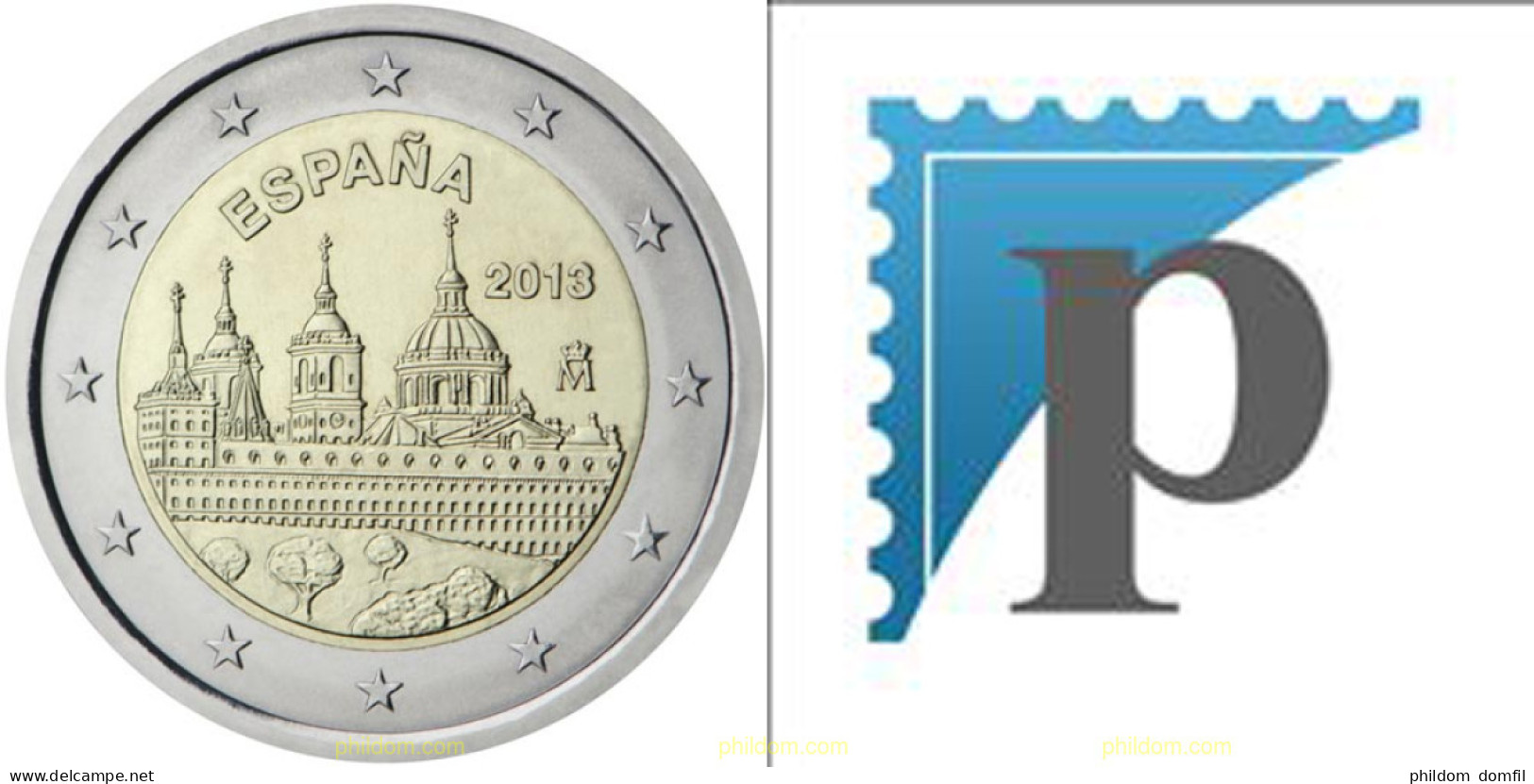 2043 ESPAÑA 2013 2 EUROS 2013 MONASTERIO DE EL ESCORIAL - 10 Centesimi