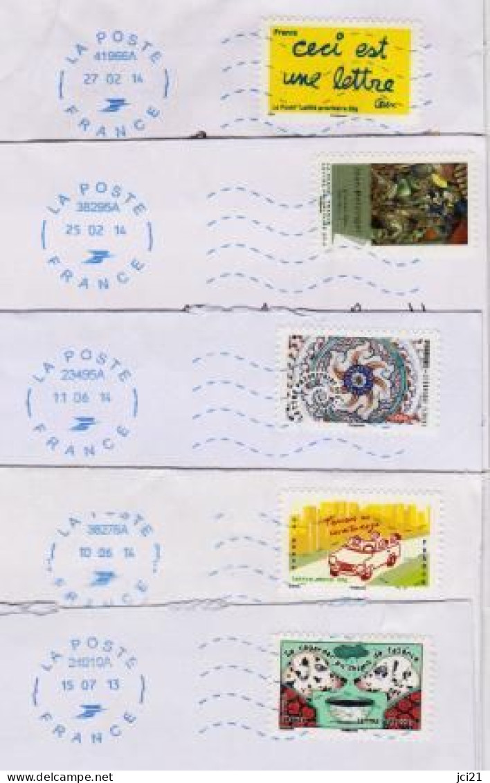 Lot De 5 Néopost Bleu Sur Enveloppes Entières _N462 - Mechanical Postmarks (Advertisement)