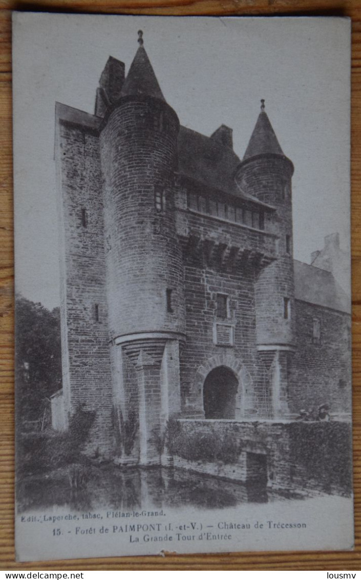 35 : Forêt De Paimpont - Château De Trécesson - La Grande Tour D'Entrée  -Petite Détérioration (bas) - (n°29114) - Paimpont