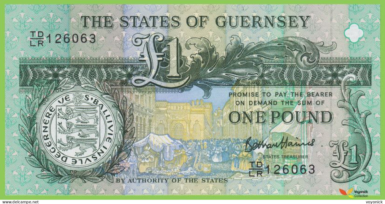 Voyo GUERNSEY 1 Pound ND(2013) P62 B101a TD/LR UNC Commemorative - Guernesey