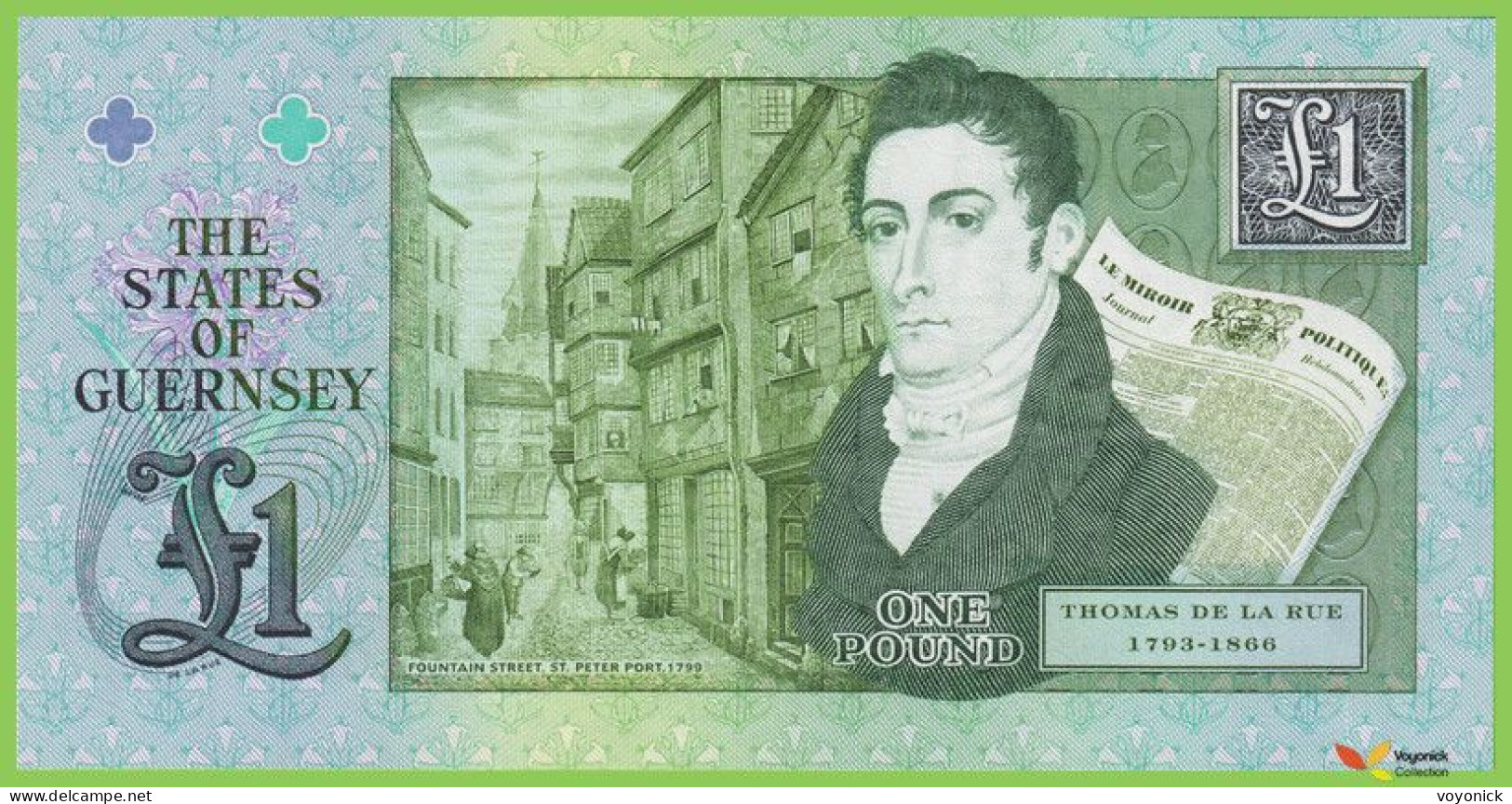 Voyo GUERNSEY 1 Pound ND(2013) P62 B101a TD/LR UNC Commemorative - Guernesey