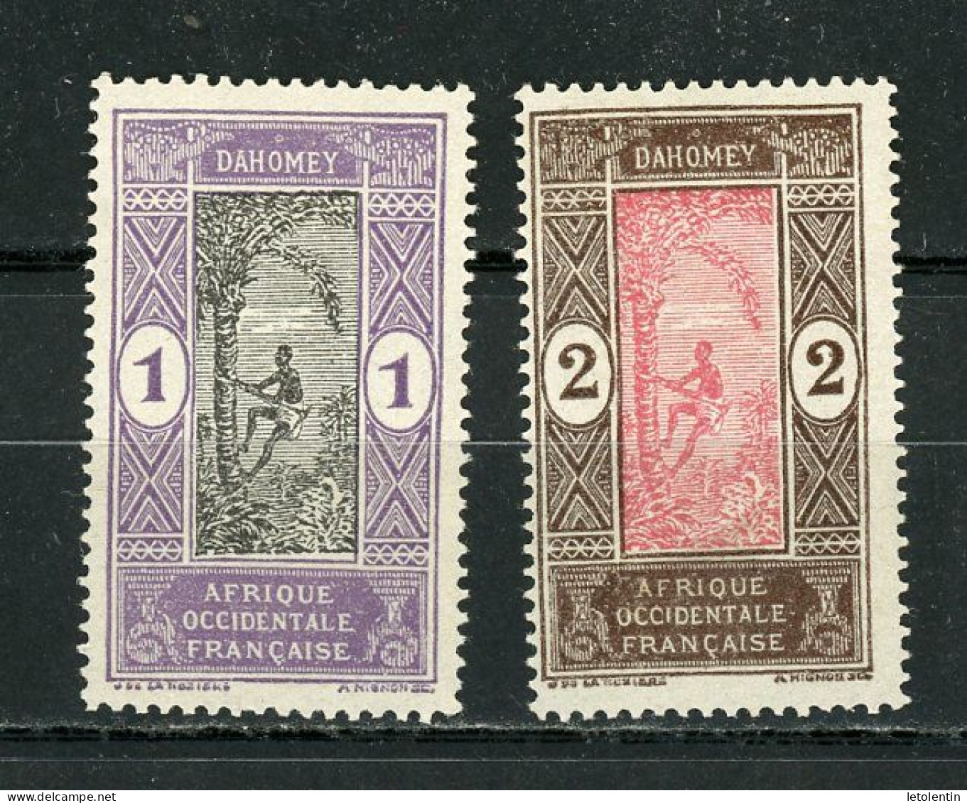 DAHOMEY RF - T. COURANT - N° Yvert 43+44** - Unused Stamps