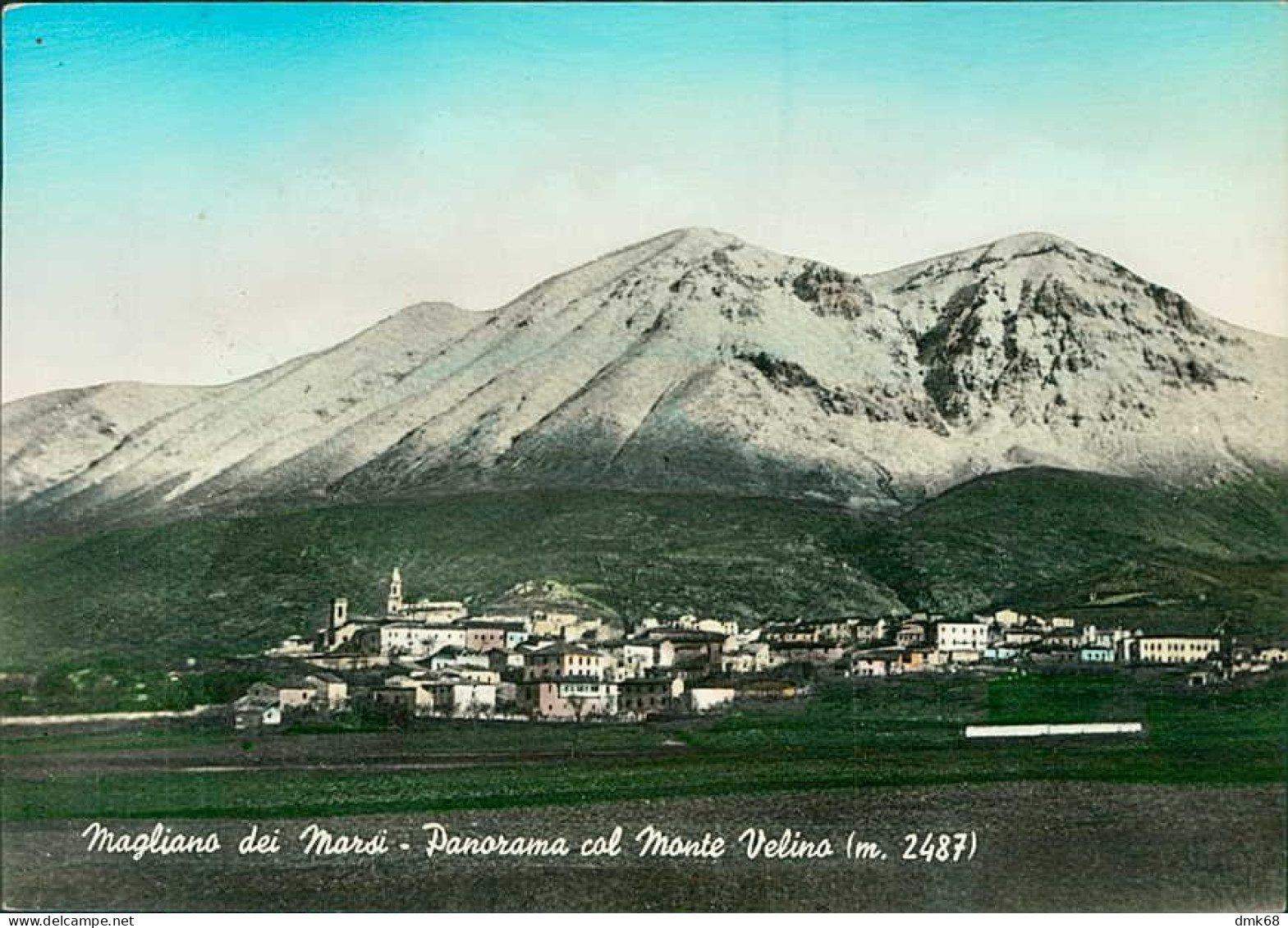 MAGLIANO DEI MARSI  ( L'AQUILA ) PANORAMA COL MONTE VELINO - EDIZIONE AMANZI - SPEDITA 1958  (20663) - L'Aquila