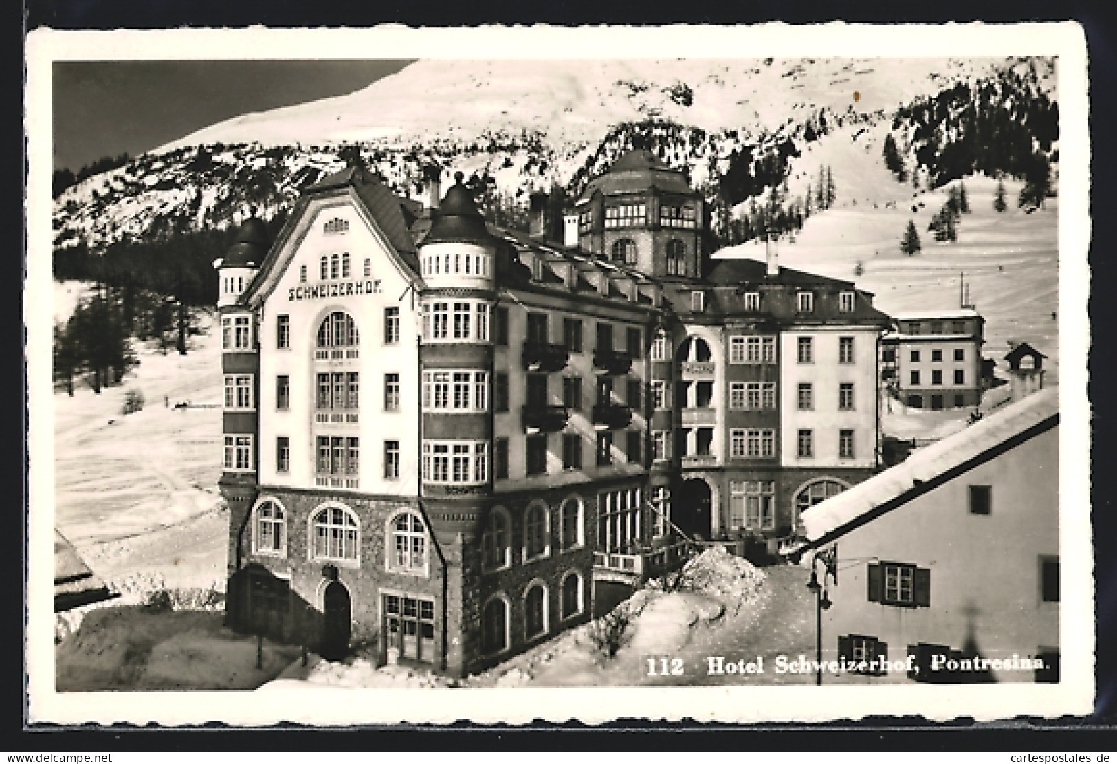AK Pontresina, Hotel Schweizerhof Im Winter  - Pontresina