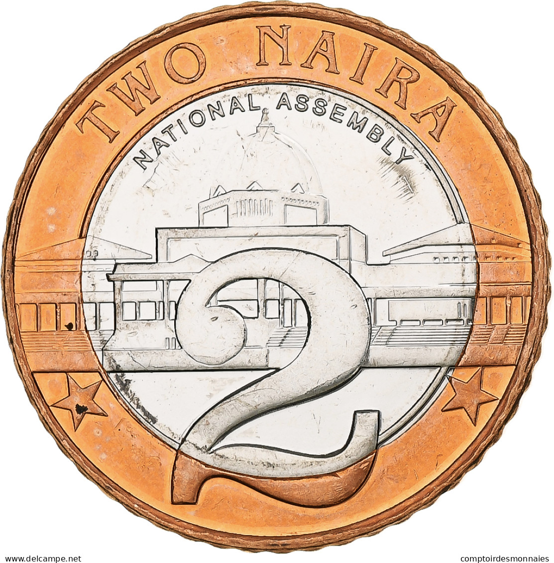 Nigéria, 2 Naira, 2006, Bimétallique, SPL+, KM:19 - Nigeria