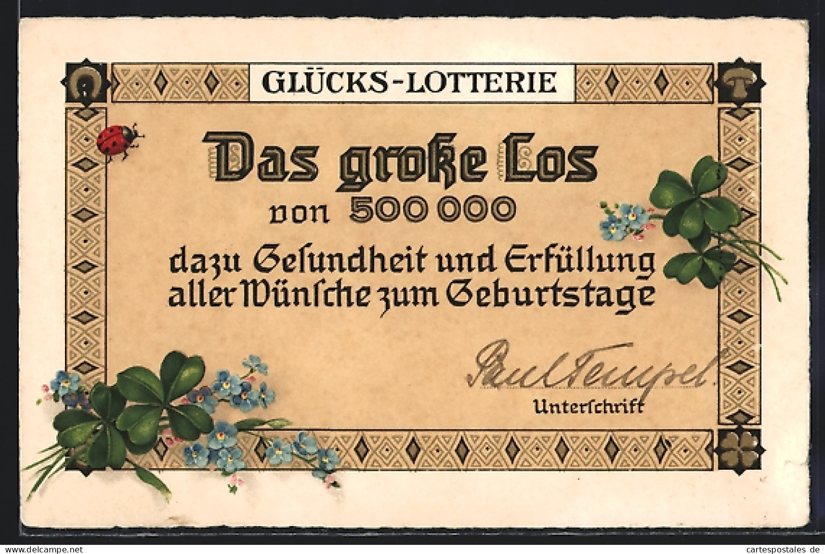 AK Glücks-Lotterie, Das Grosse Los  - Sonstige & Ohne Zuordnung