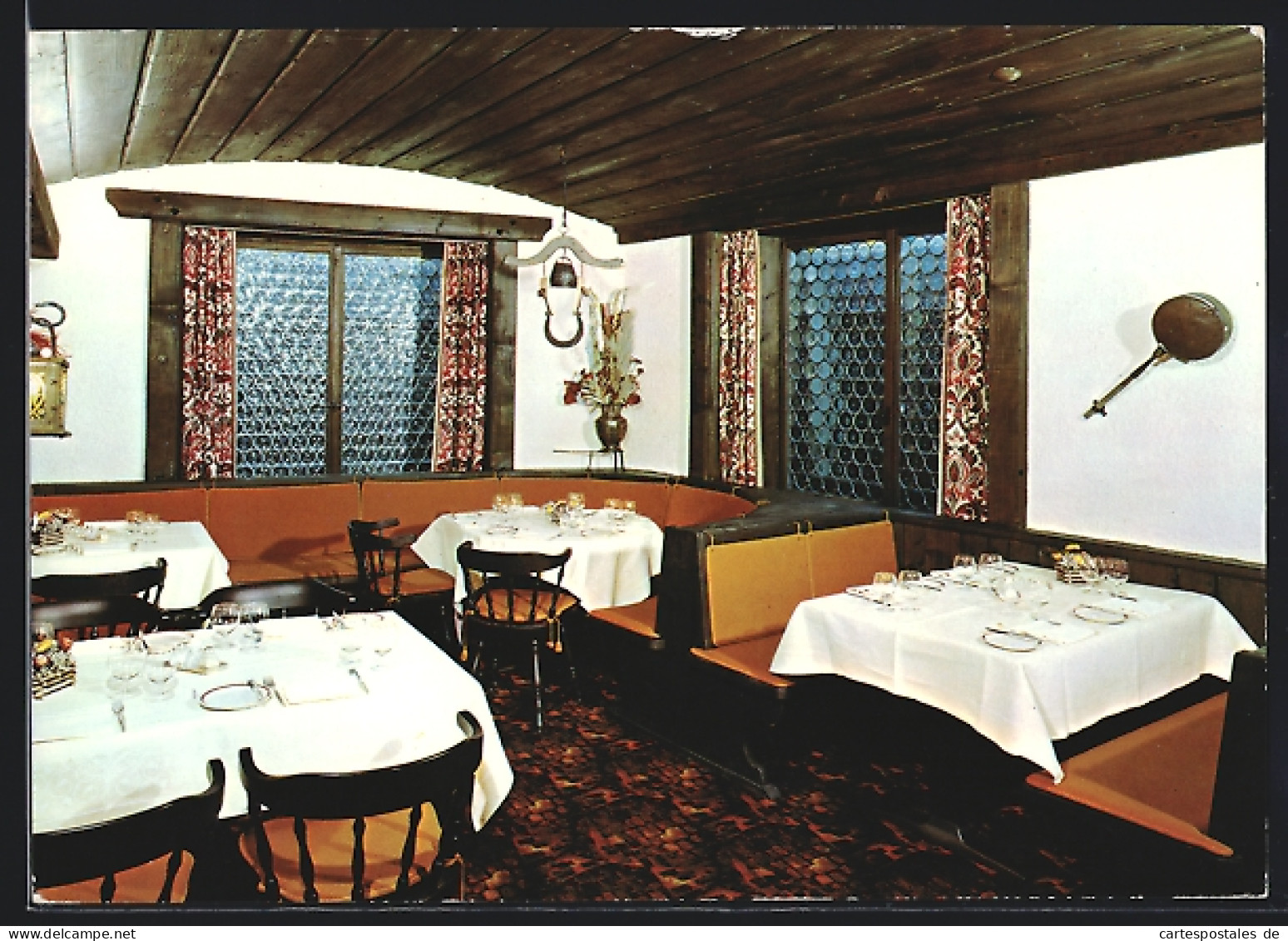 AK St. Moritz, Hotel Monopol, Restaurant Grill Grischuna, Innenansicht  - Mon