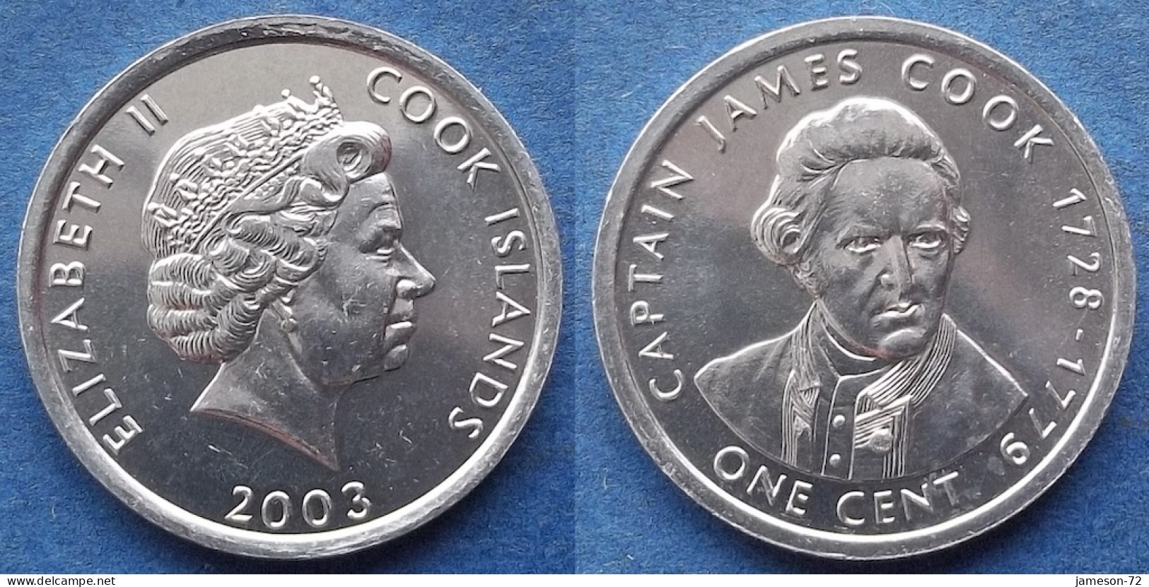 COOK ISLANDS - 1 Cent 2003 "James Cook" KM# 419 Dependency Of New Zealand Elizabeth II - Edelweiss Coins - Cook Islands