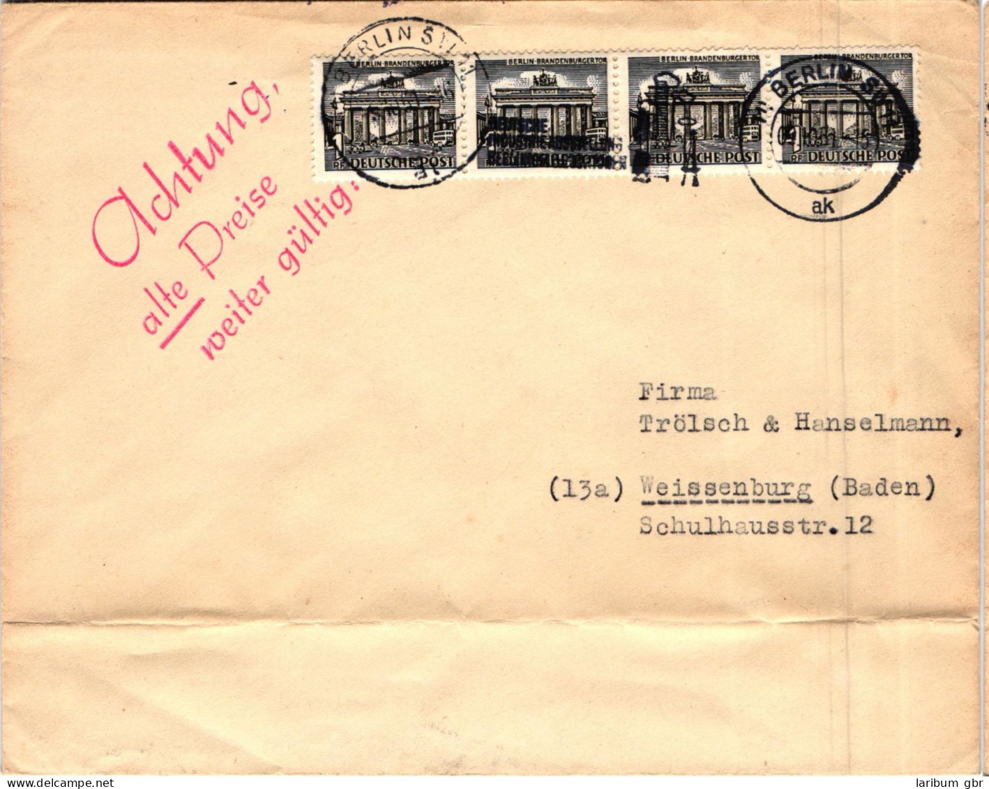 Berlin 42 Auf Brief Als Mehrfachfrankatur Portogerecht #JN267 - Sonstige & Ohne Zuordnung