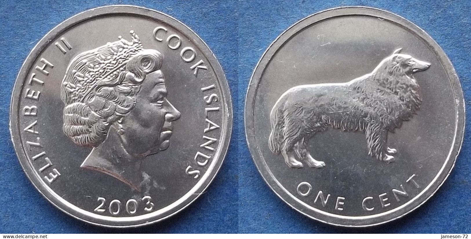 COOK ISLANDS - 1 Cent 2003 "Collie Dog" KM# 420 Dependency Of New Zealand Elizabeth II - Edelweiss Coins - Cook