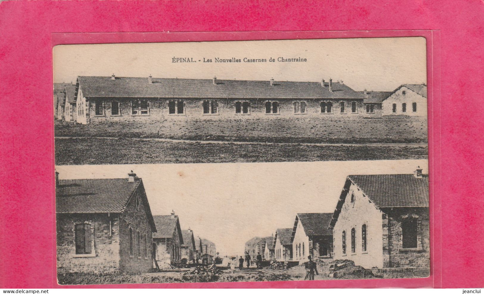 EPINAL - LES NOUVELLES CASERNES DE CHANTRAINE  (  Double Vue  )  CARTE AFFR AU VERSO .  2 SCANNES - Epinal