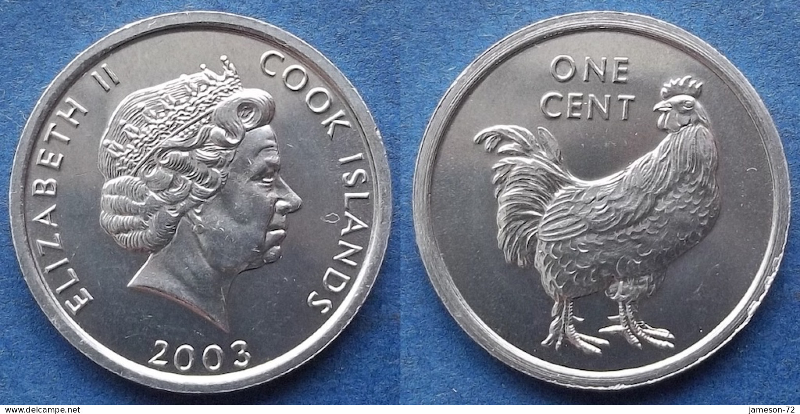 COOK ISLANDS - 1 Cent 2003 "Rooester" KM# 422 Dependency Of New Zealand Elizabeth II - Edelweiss Coins - Cook