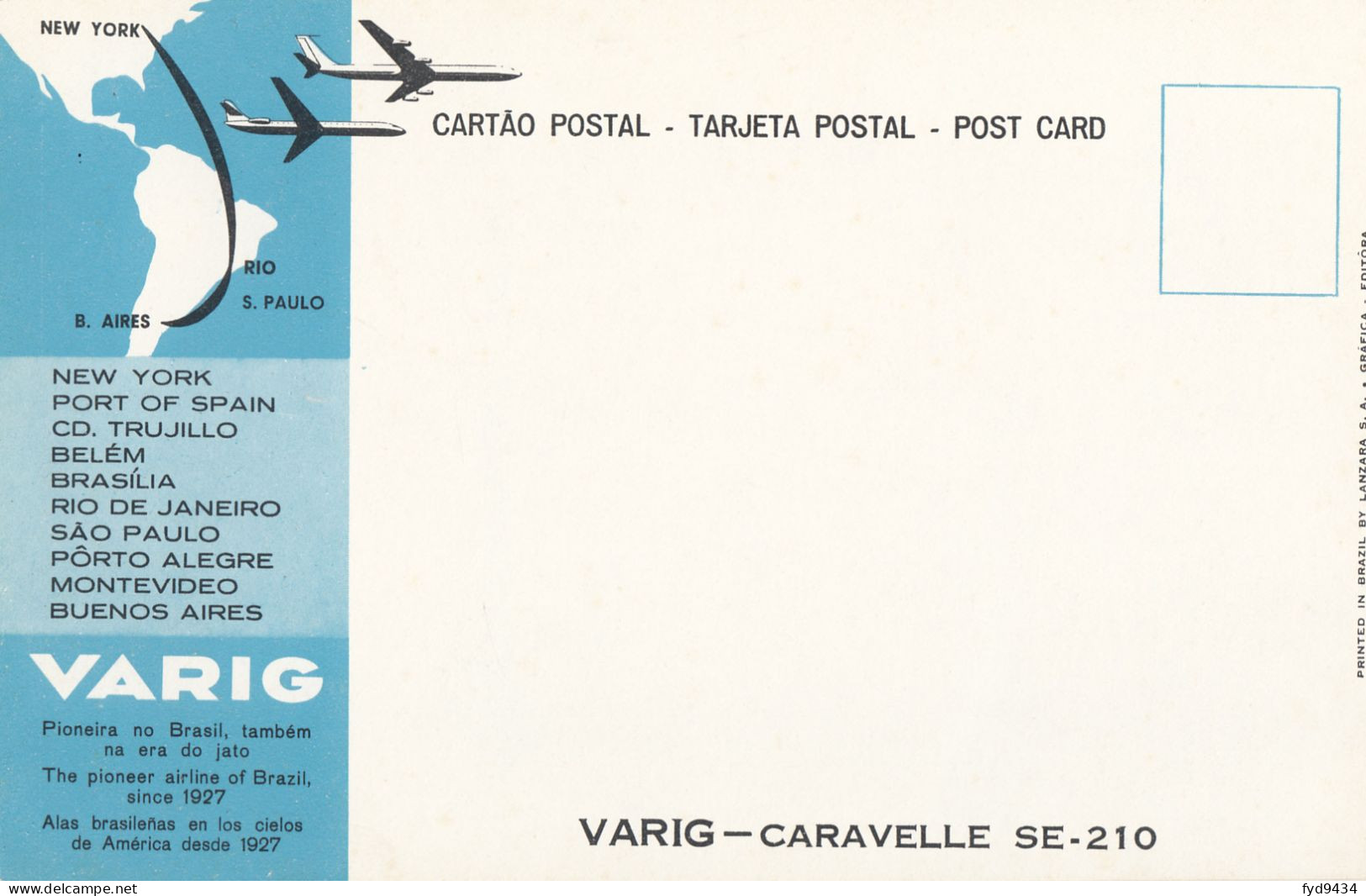 CPA - Caravelle - Compagnie Varig ( Brésil ) - 1946-....: Ere Moderne
