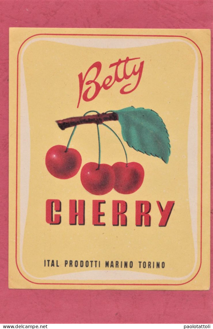 Label New- Cherry, Betty- Italprodotti Marino, Torino-Italy. 95x 120mm- - Alcoli E Liquori
