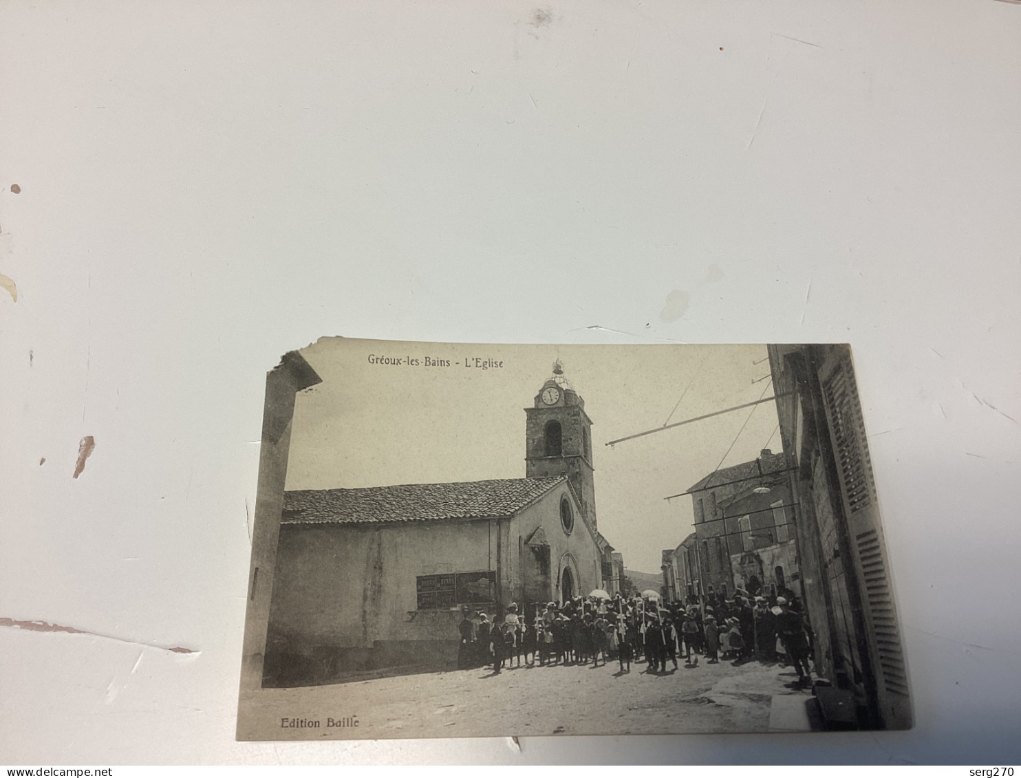 CPA04- GREOUX-LES-BAINS Greoux Les Bains - L ' église Carte, Animée En L’état Voir Le Coin - Gréoux-les-Bains