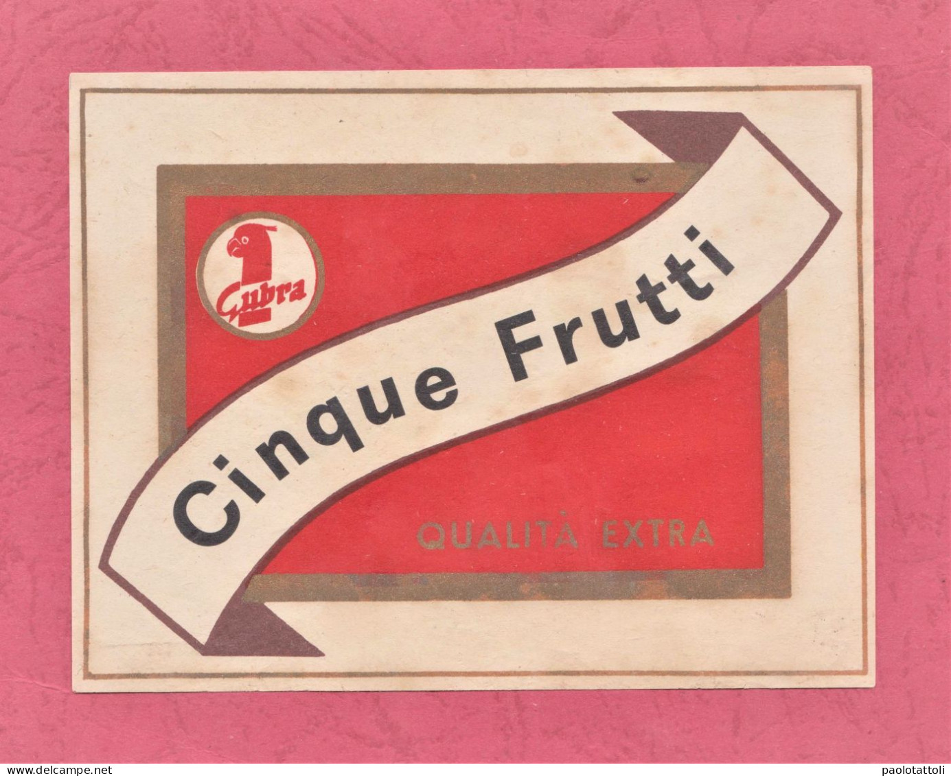 Label New- Cinque Frutti, Qualità Extra. Distillery, Cubra. Italy. 193x 96mm . - Alcoholes Y Licores