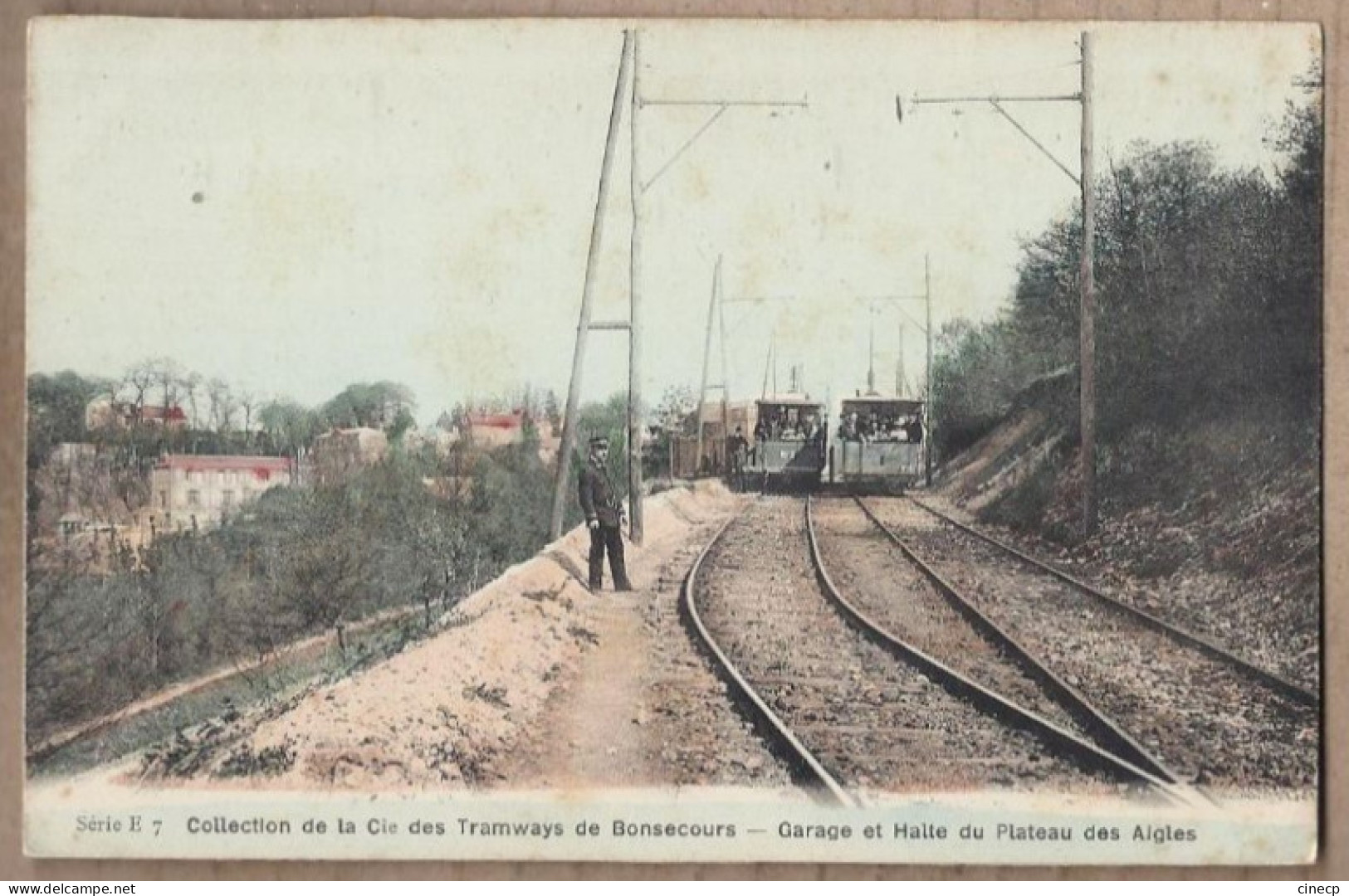 CPA 76 - Collection De La Cie Des Tramways De BONSECOURS - Garage Et Halte Du Plateau Des Aigles TB PLAN 2 Tramways - Bonsecours