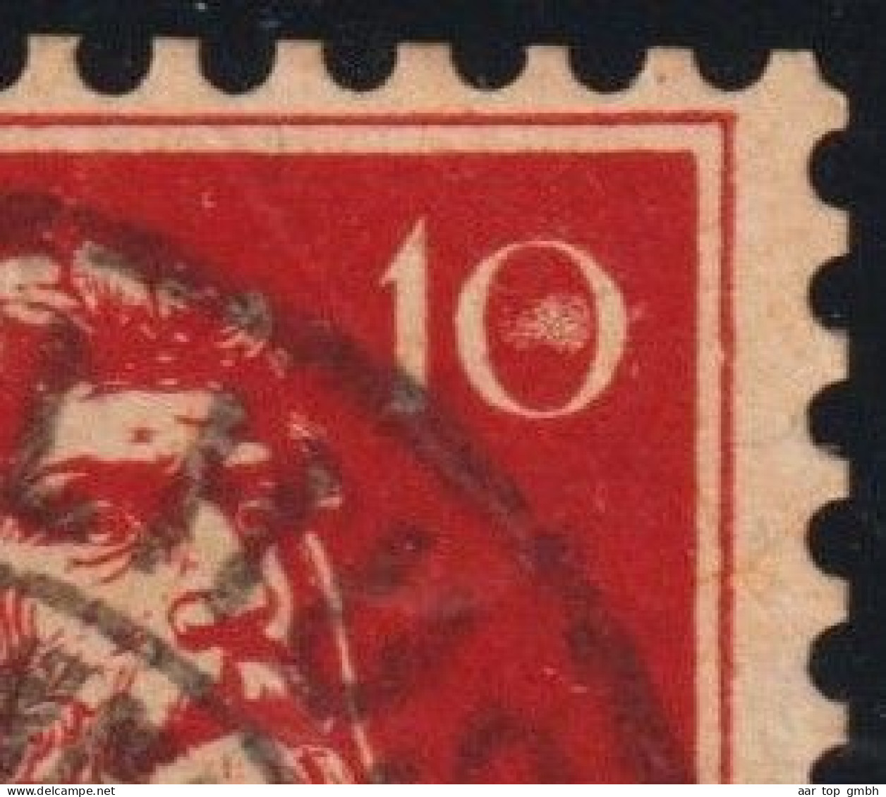 Schweiz Tellbrust SBK#126II Abart Heller Fleck In O Von 10 Gestempelt - Used Stamps