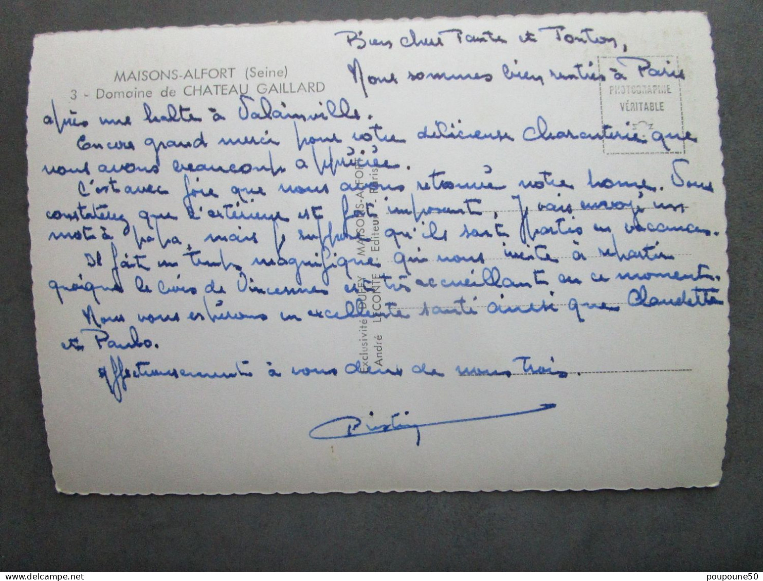 CP 94 MAISONS ALFORT Charentonneau  - Domaine De CHATEAU GAILLARD , Boulangerie Voiture  1950 - Maisons Alfort