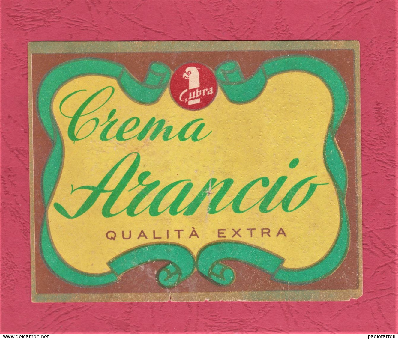 Label New- Crema Arancio, Qualità Extra. Distillery, Gubra, Italy. 124x 97mm. - Alcohols & Spirits