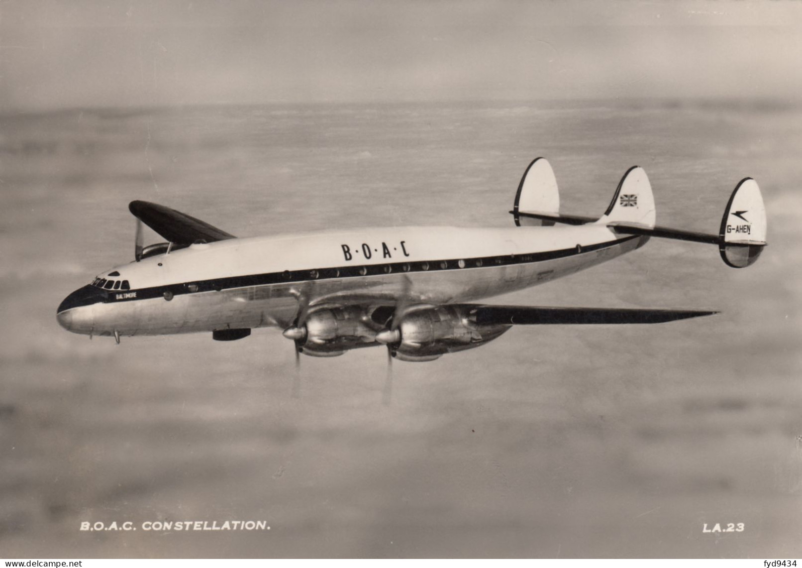 CPA - Locheed Constellation " Baltimore " - Compagnie B.O.A.C ( British Overseas Airways Corporation ) - 1946-....: Moderne