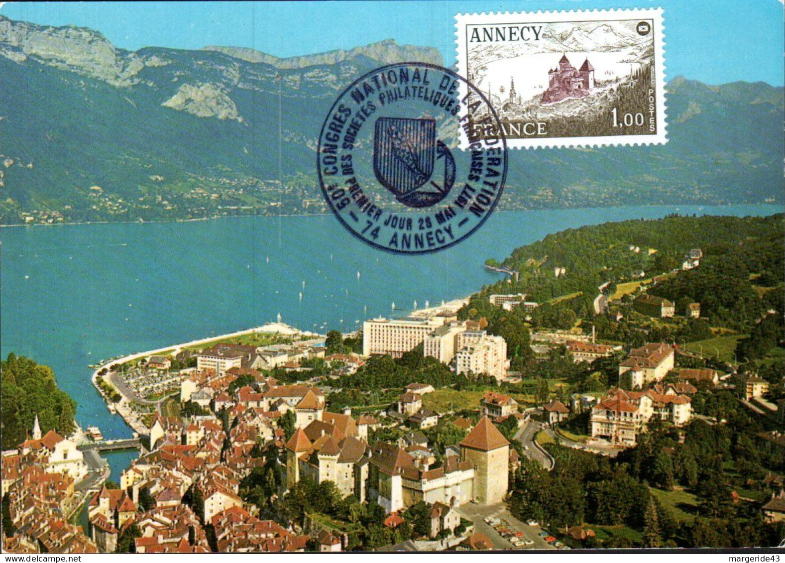 CARTE MAXIMUM 1977 CONGRES PHILA. ANNECY - 1970-1979