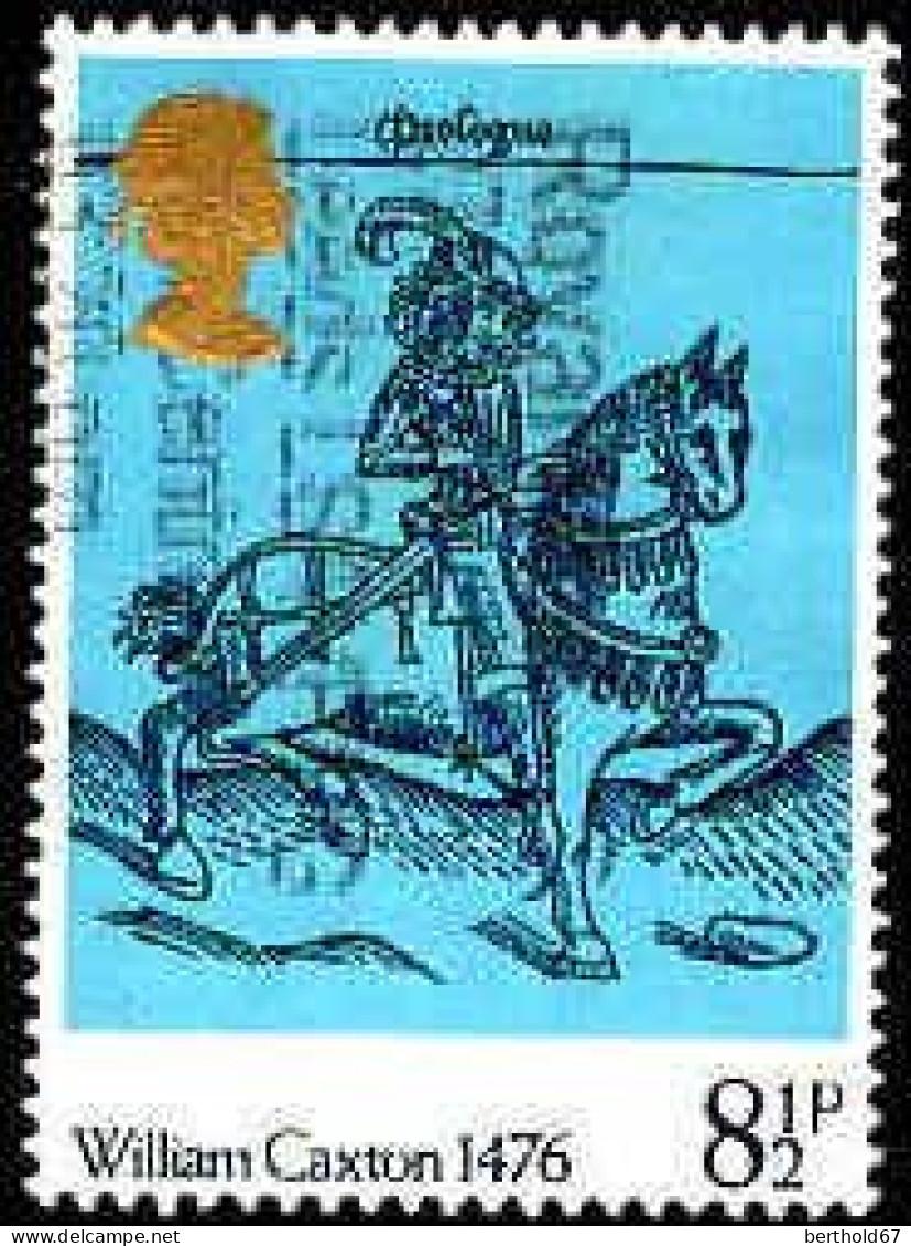 GB Poste Obl Yv: 803 Mi:719 William Caxton Woodcut From The Canterbury Tales (Obl.mécanique) - Used Stamps