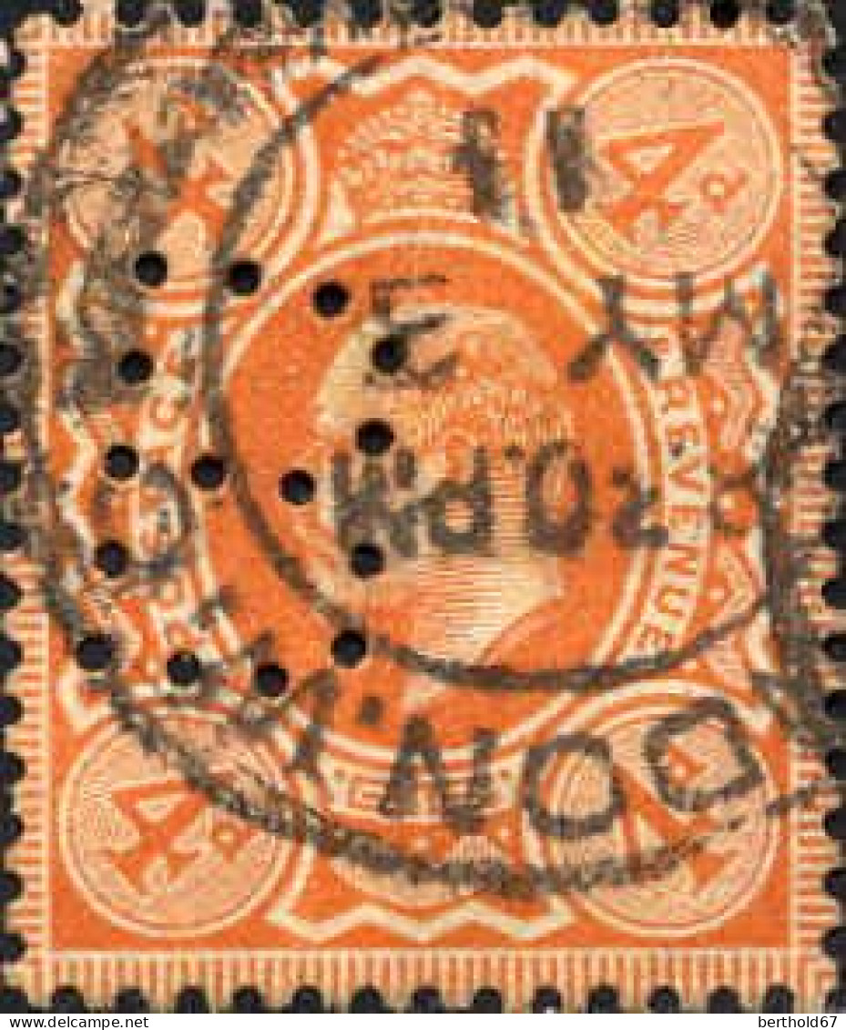GB Poste Obl Yv: 122 Mi:119A Edouard VII (TB Cachet Rond) Tbre Avec Perforations B - Used Stamps