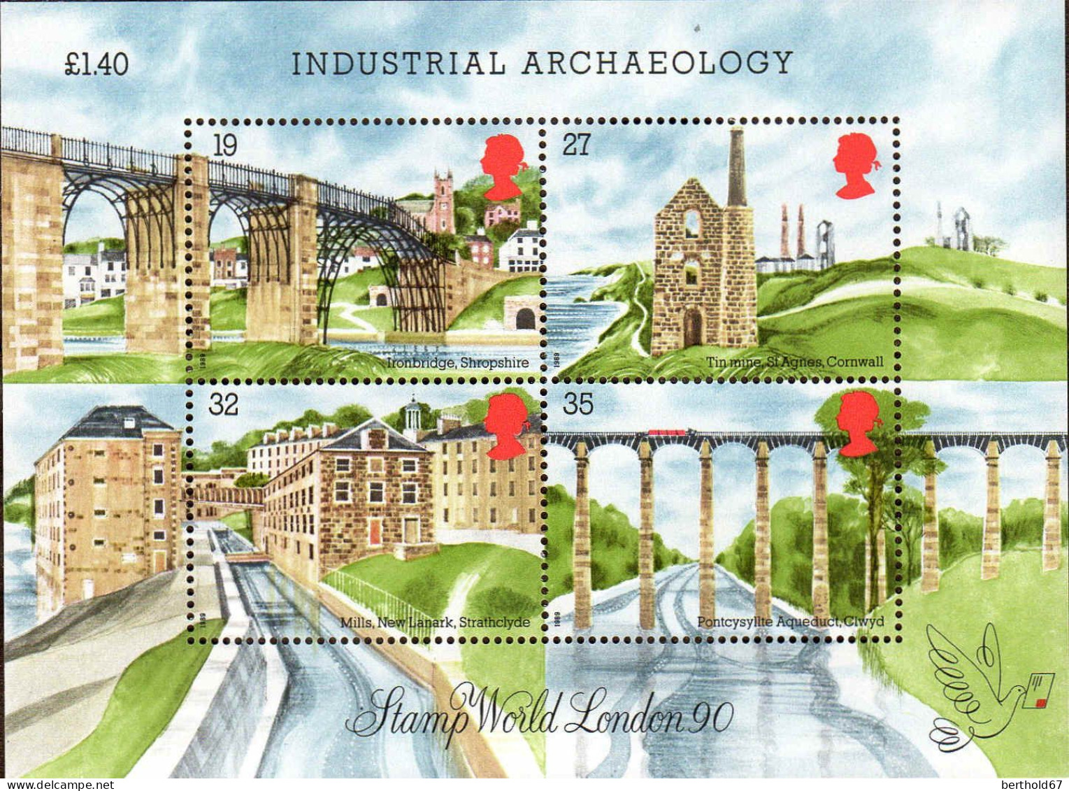 GB Bloc N** Yv: 5 Mi:5 Stamp World London 90 Industrial Archeology - Blocks & Miniature Sheets