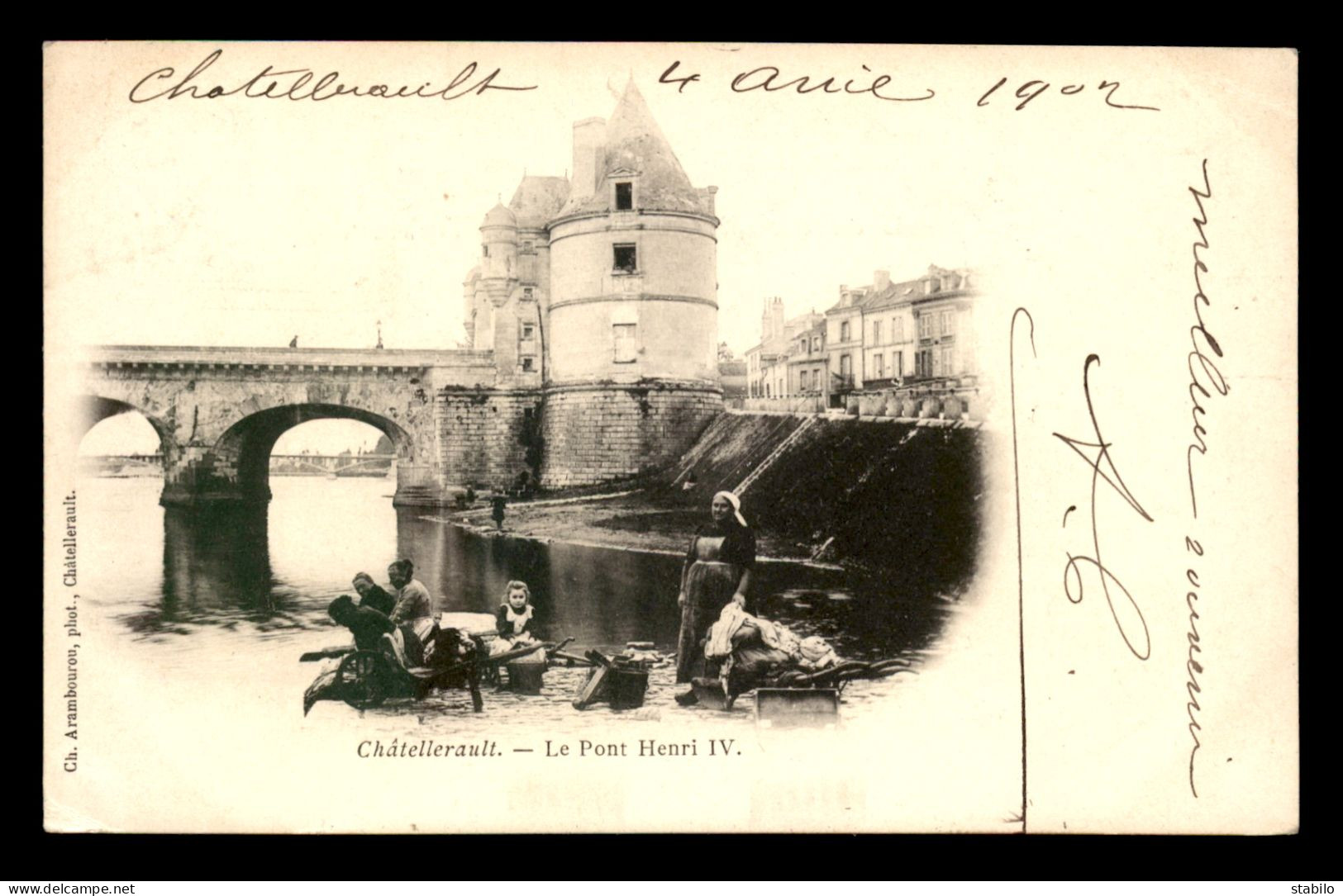 86 - CHATELLERAULT - LE PONT HENRI IV - LAVANDIERES - LAVEUSES -  LESSIVE - Chatellerault