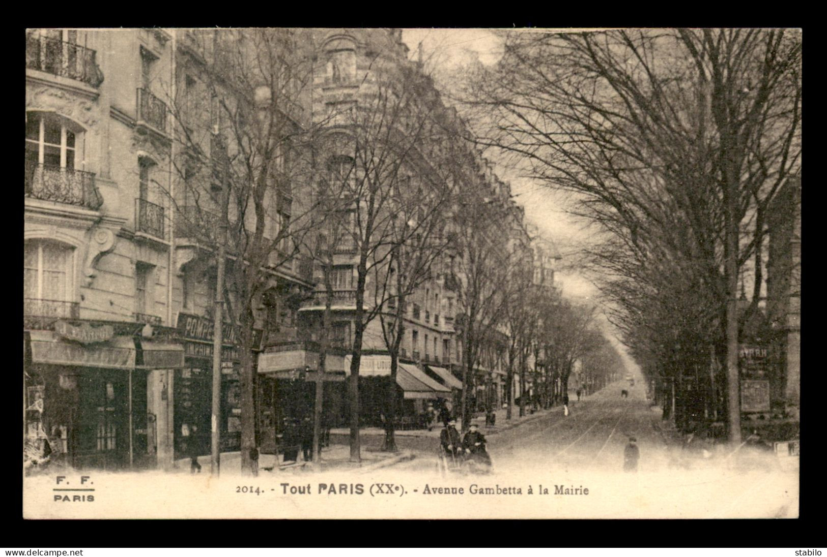 75 - PARIS - 20EME - TOUT PARIS N°2014 - AVENUE GAMBETTA A LA MAIRIE - EDITEUR FLEURY - Arrondissement: 20