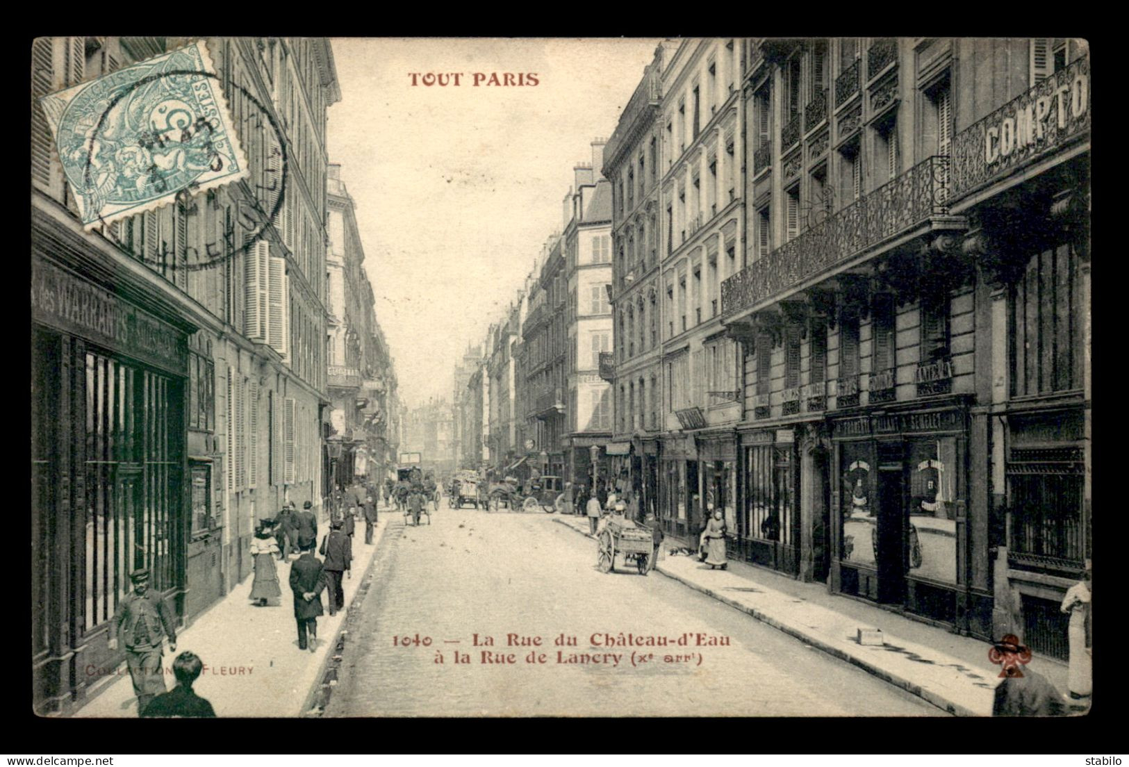 75 - PARIS - 10EME - TOUT PARIS N°1040 - LA RUE DU CHATEAU-D'EAU A LA RUE DE LANCRY - EDITEUR FLEURY - Paris (10)