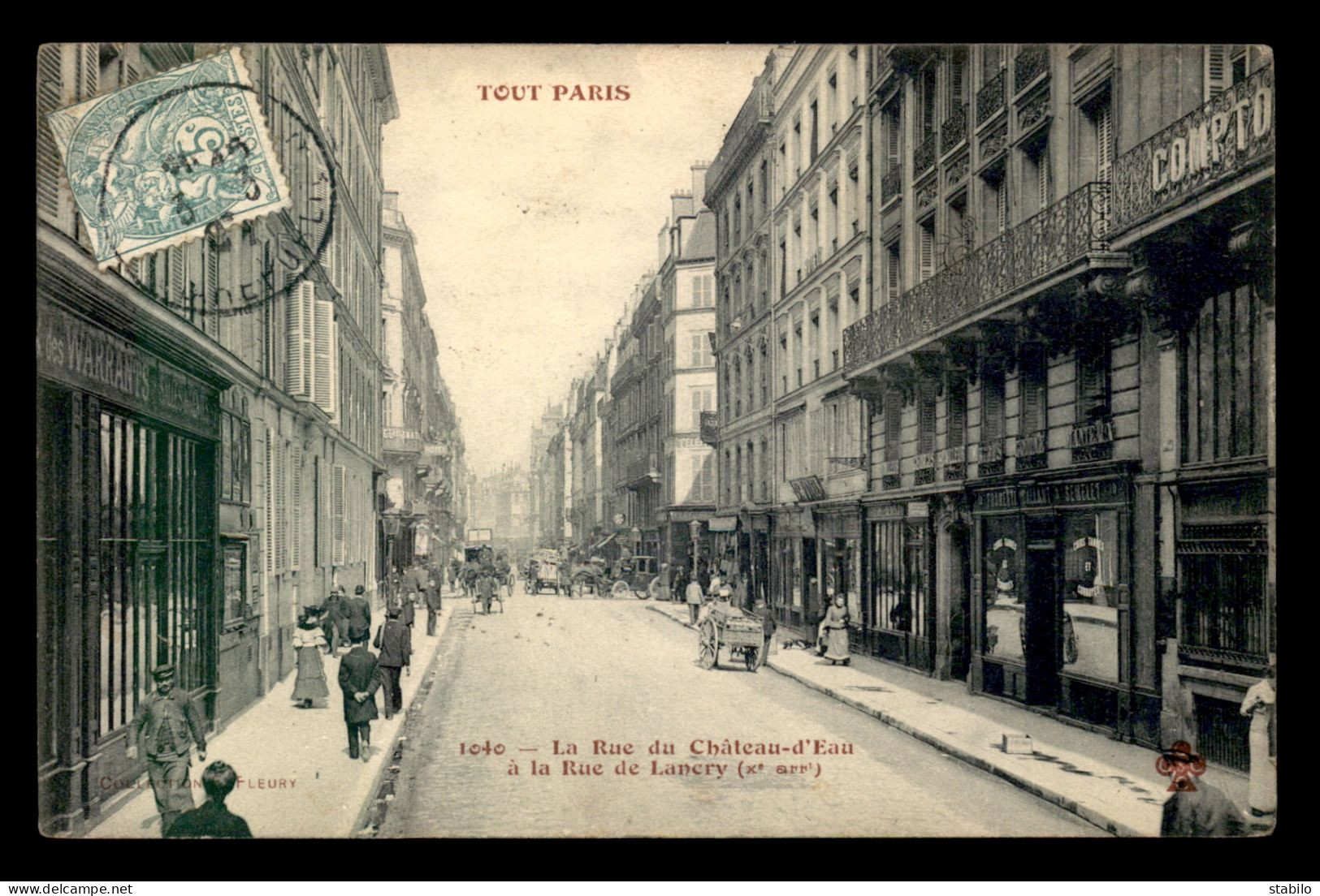 75 - PARIS - 10EME - TOUT PARIS N°1040 - LA RUE DU CHATEAU-D'EAU A LA RUE DE LANCRY - EDITEUR FLEURY - District 10