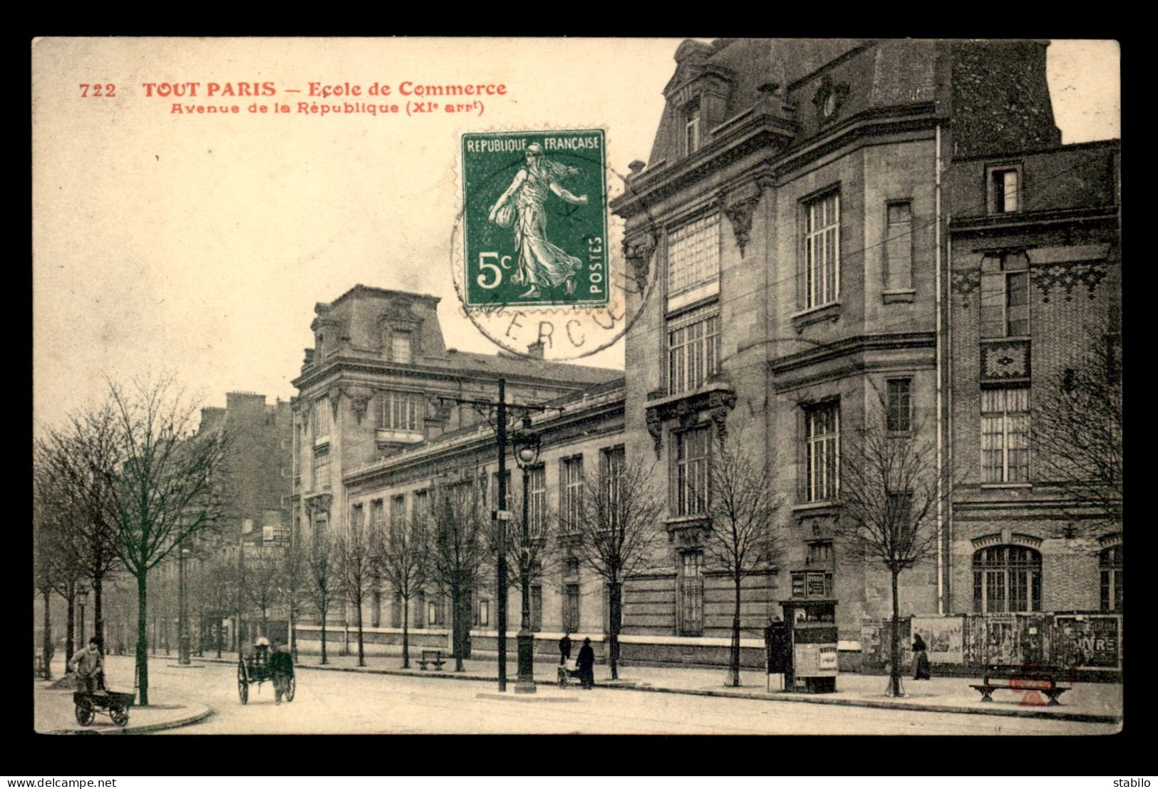 75 - PARIS - 11EME - TOUT PARIS N°722 - ECOLE DE COMMERCE AVENUE DE LA REPUBLIQUE - EDITEUR FLEURY - District 11