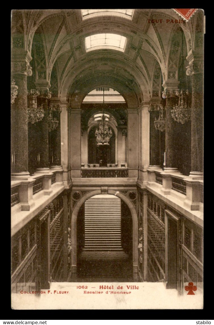 75 - PARIS - 4EME - TOUT PARIS N°1062 - HOTEL DE VILLE - ESCALIER D'HONNEUR - EDITEUR FLEURY - Arrondissement: 04