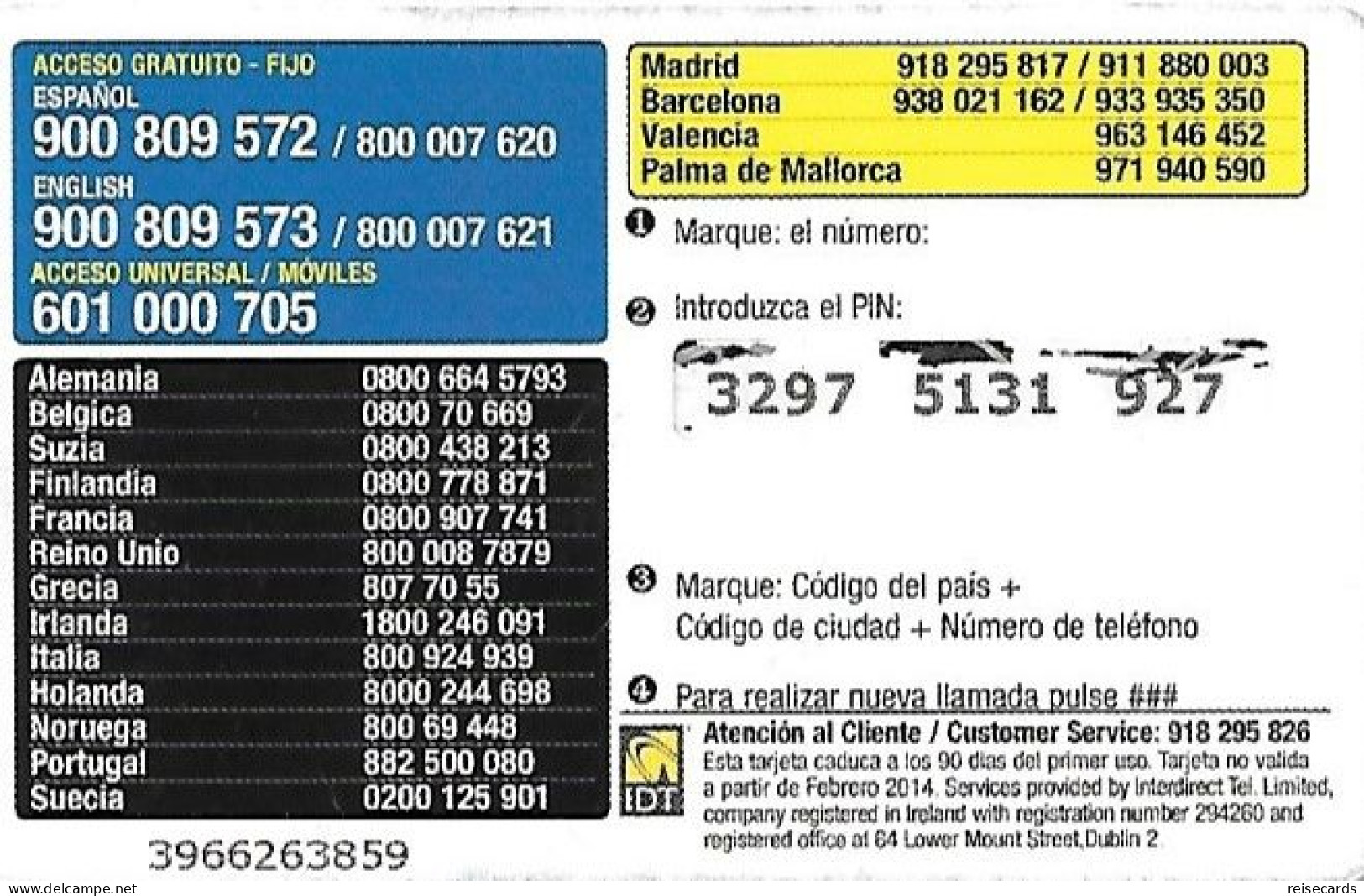 Spain: Prepaid IDT - Star Europe - Sonstige & Ohne Zuordnung