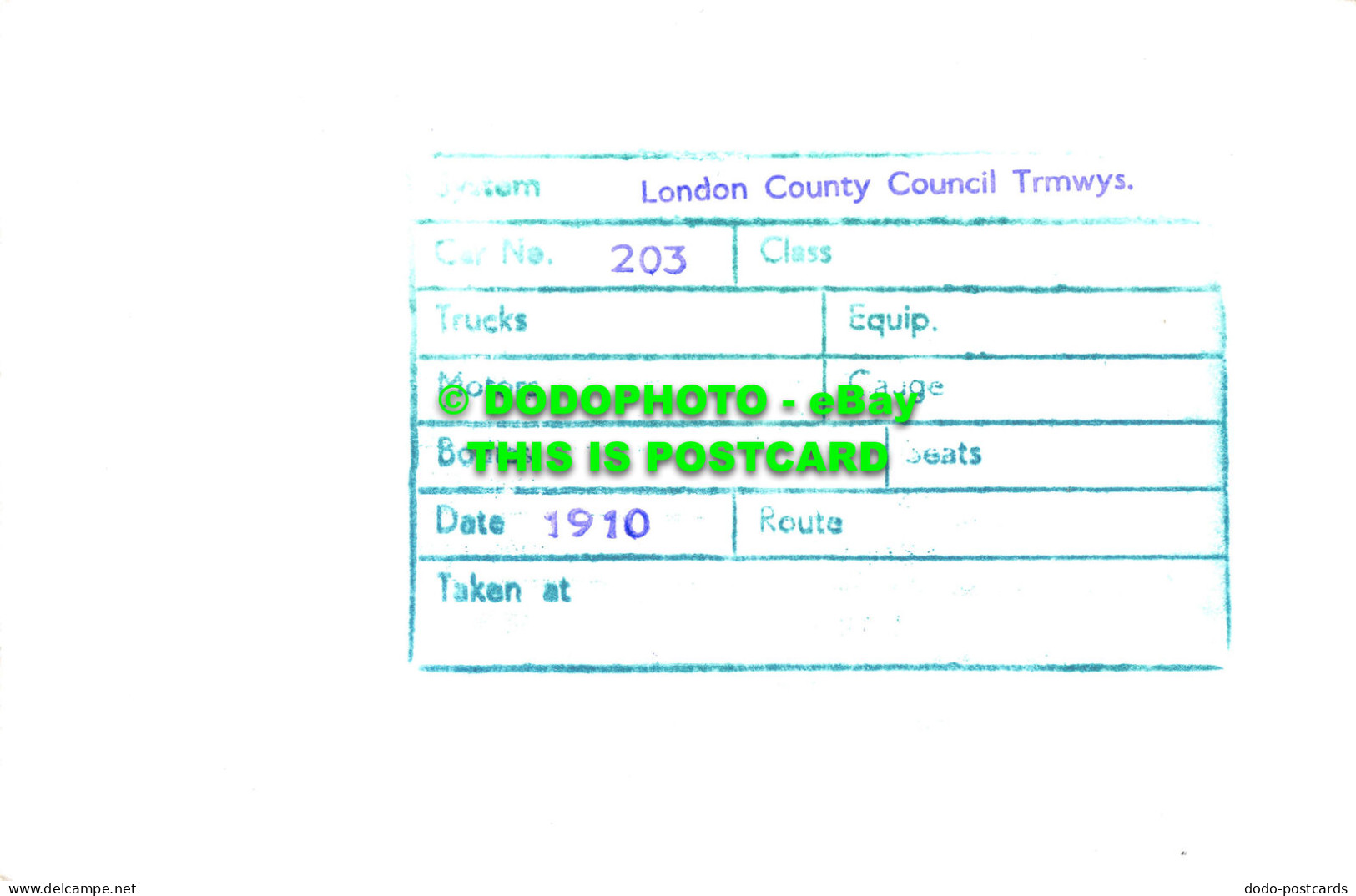R503642 London County Council Trmwys. Postcard - Autres & Non Classés